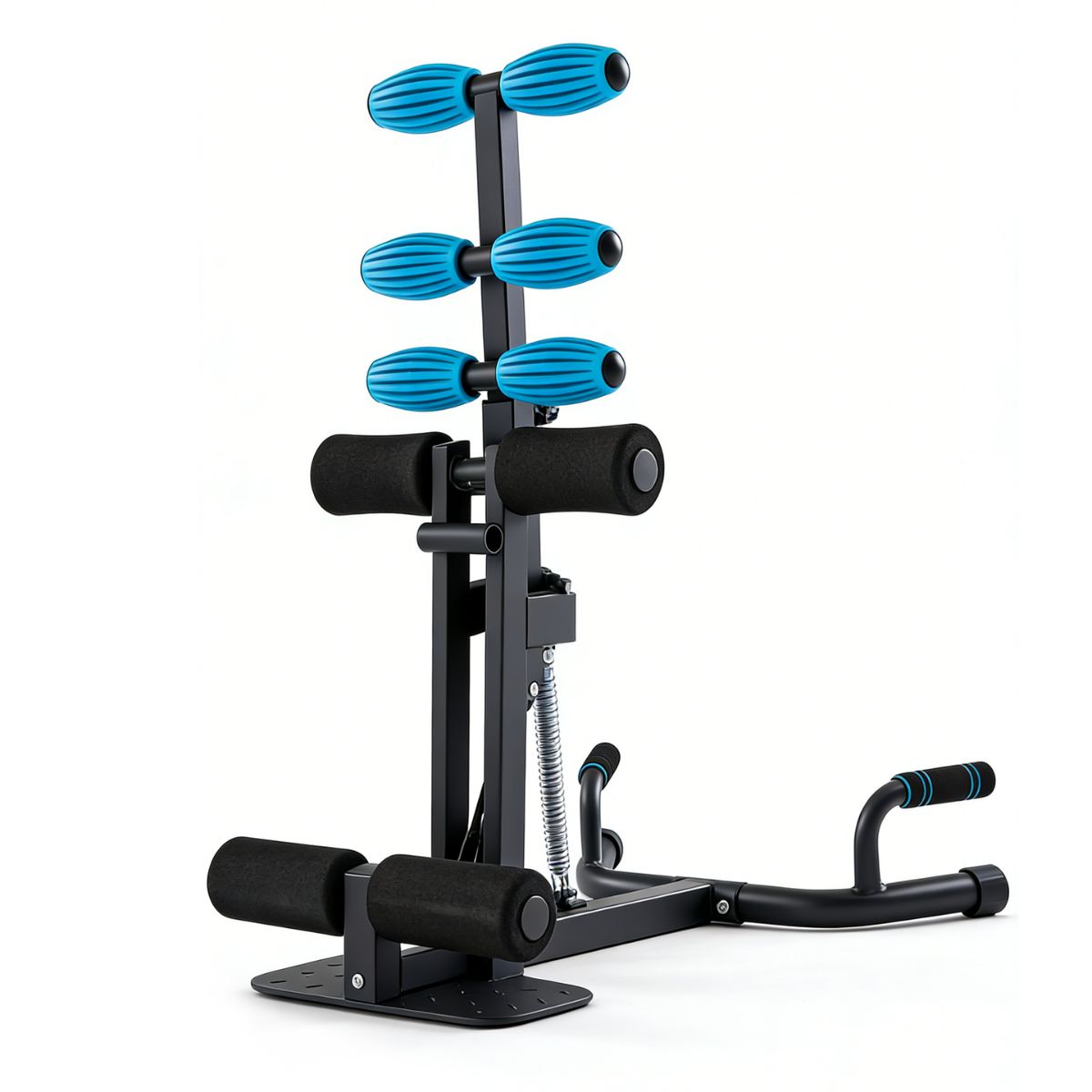 Machine squat profond maison, réglable fessiers jambes, 300lb, bleu-rouge