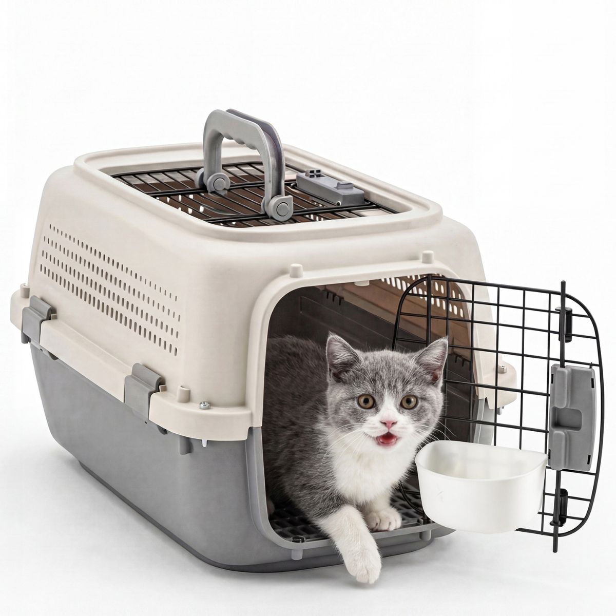 Cage de transport pour chien/chat TSA, petit/moyen, poignée, ventilé