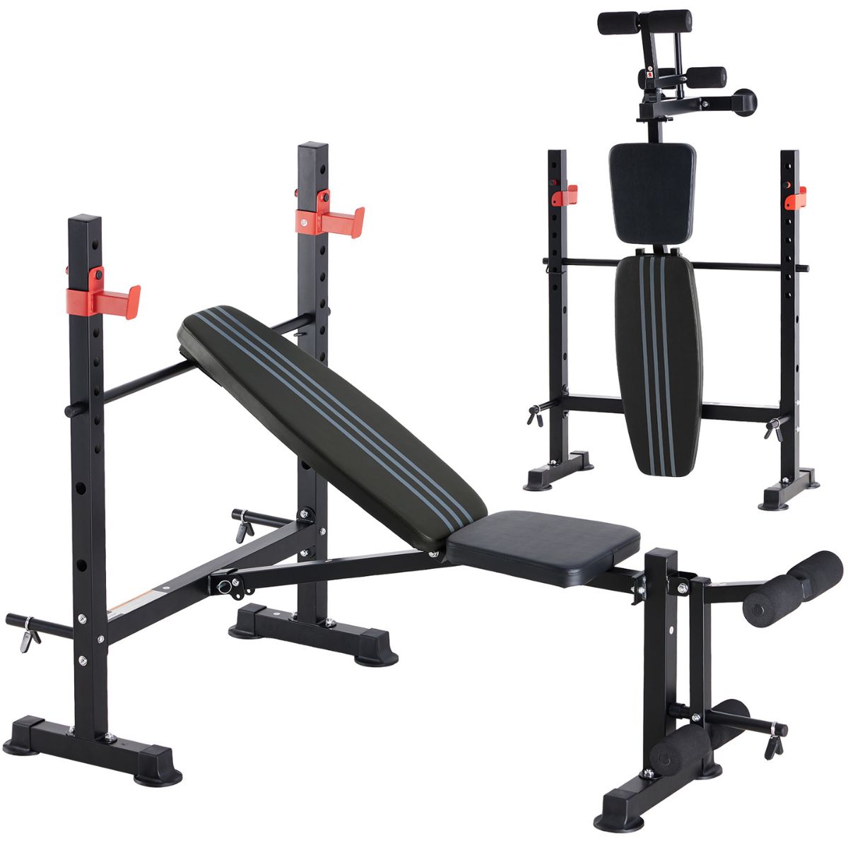 Banc poids ajustable 650 lbs, pliable, extension jambes