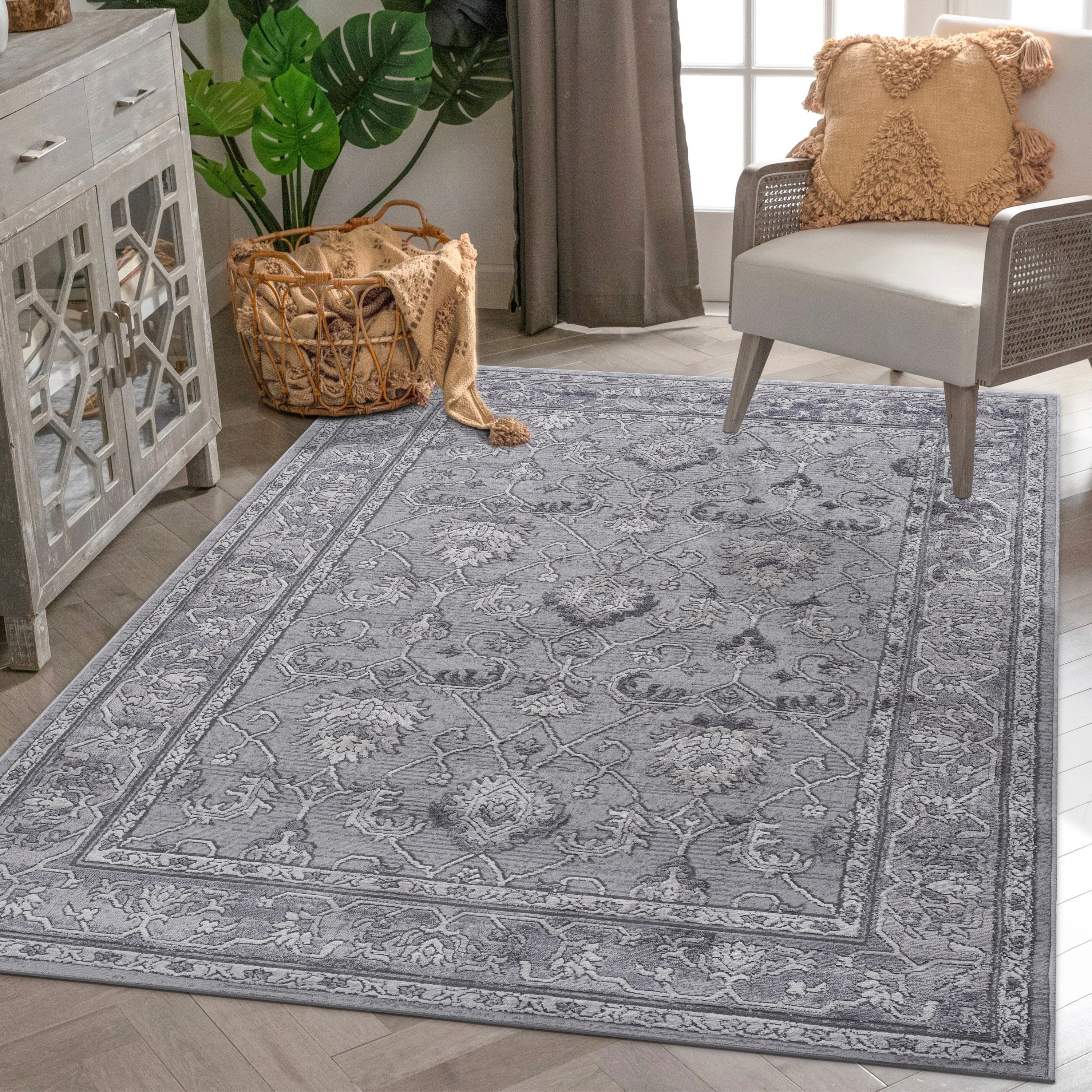 MARFI Tapis oriental 5x7 gris collection C