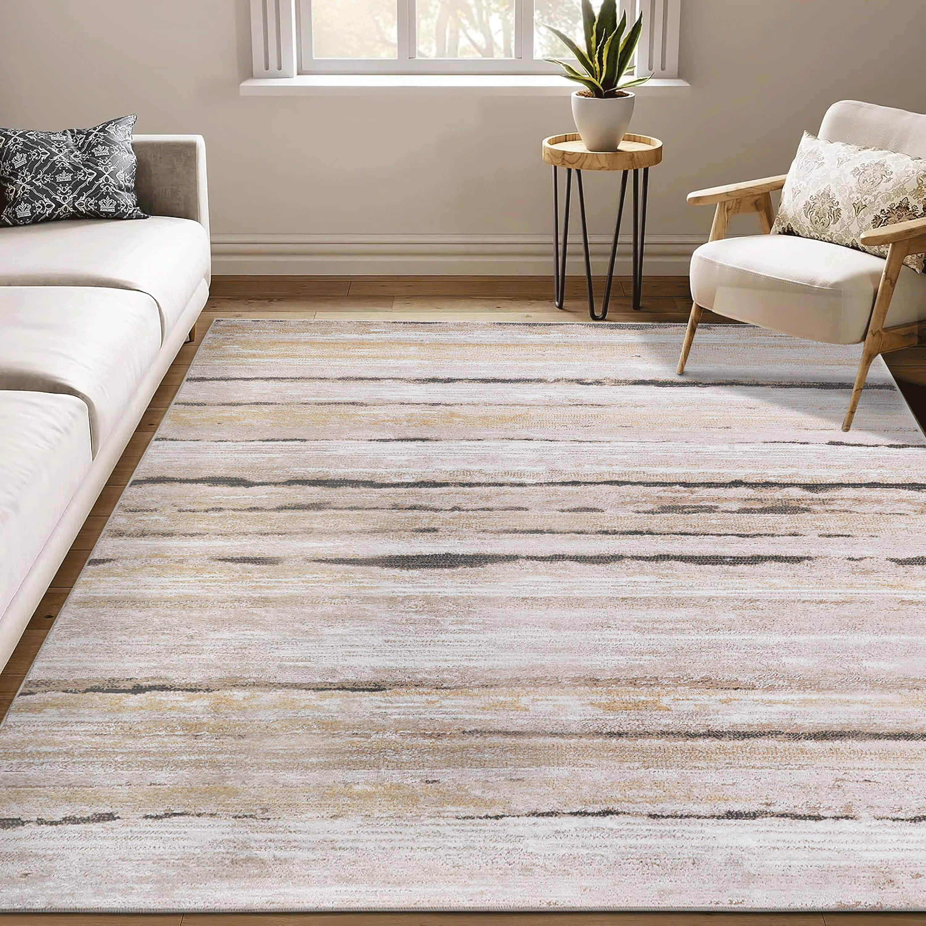 Tapis PAYAS Collection 5x7 brun rayé