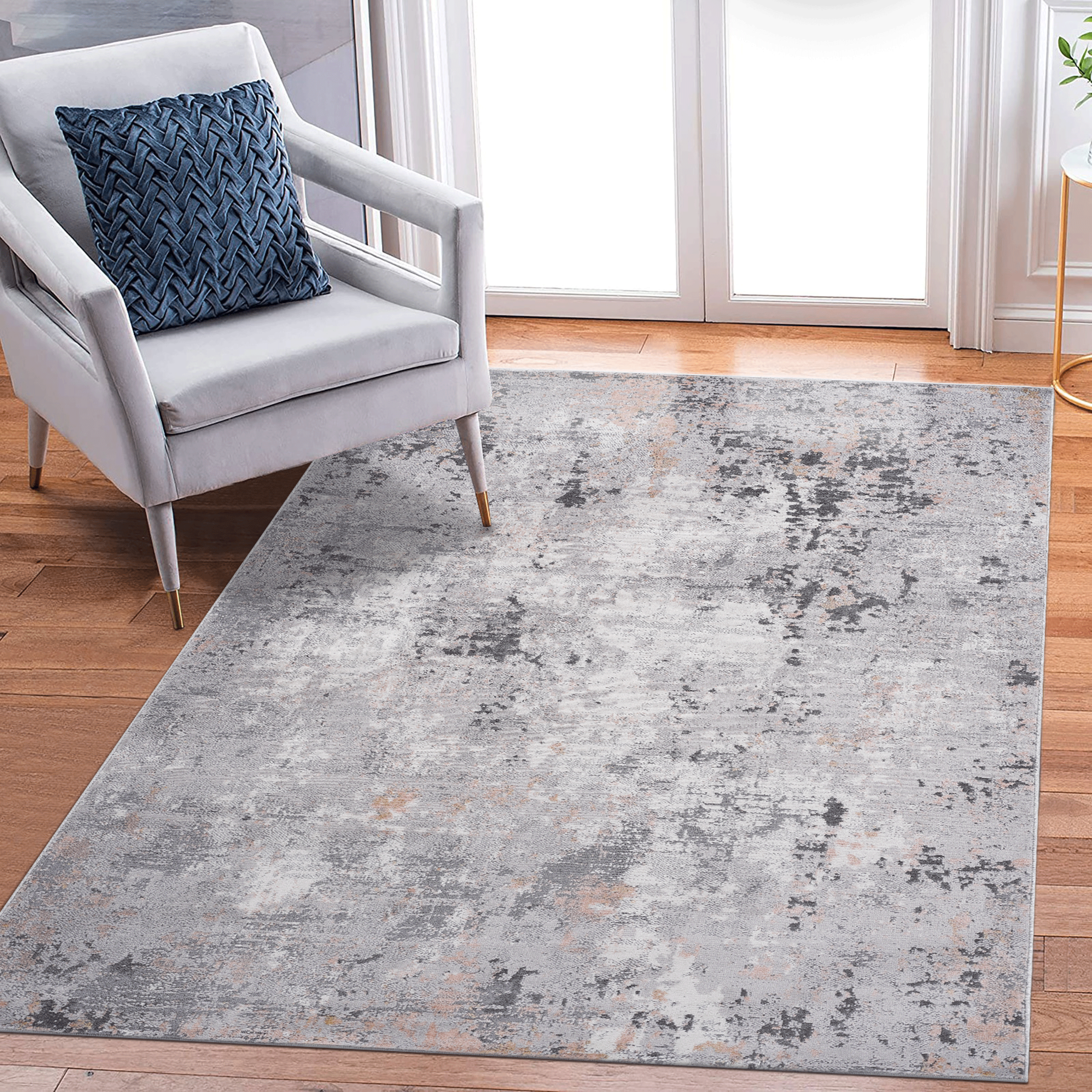 MARFI tapis 6X9 gris multicolore abstrait