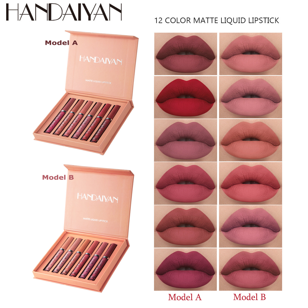 6 pcs rouge à lèvres liquide mat imperméable nude