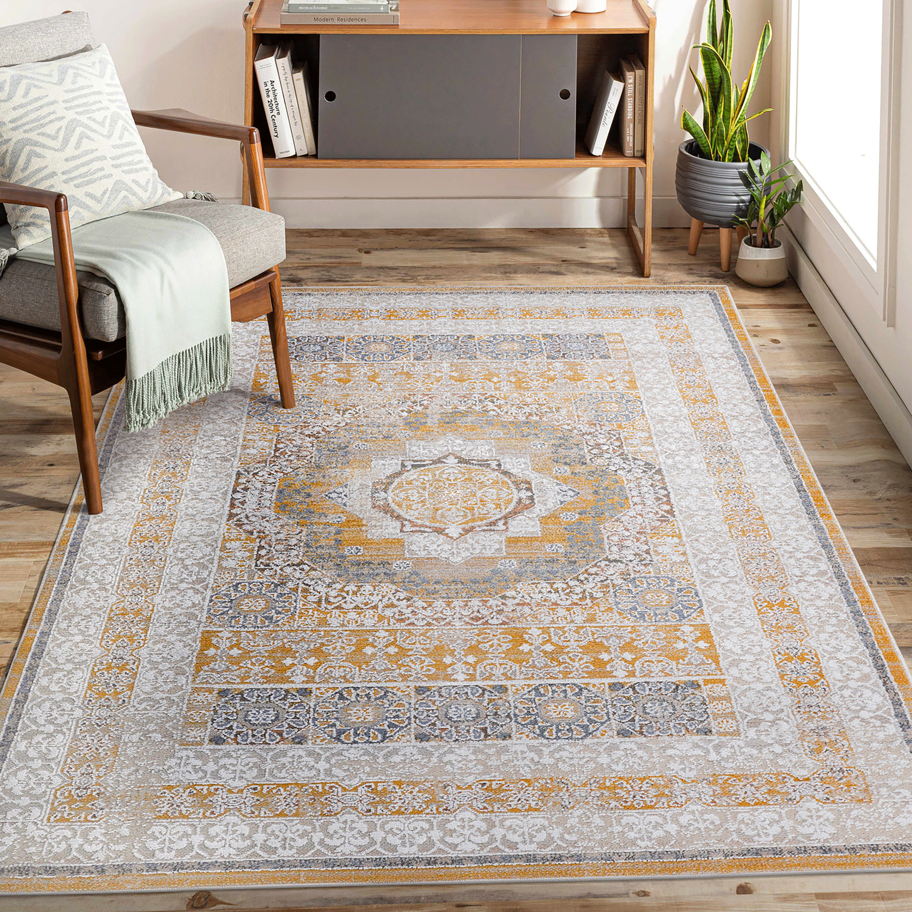 Tapis PAYAS 5x7 crème médaillon