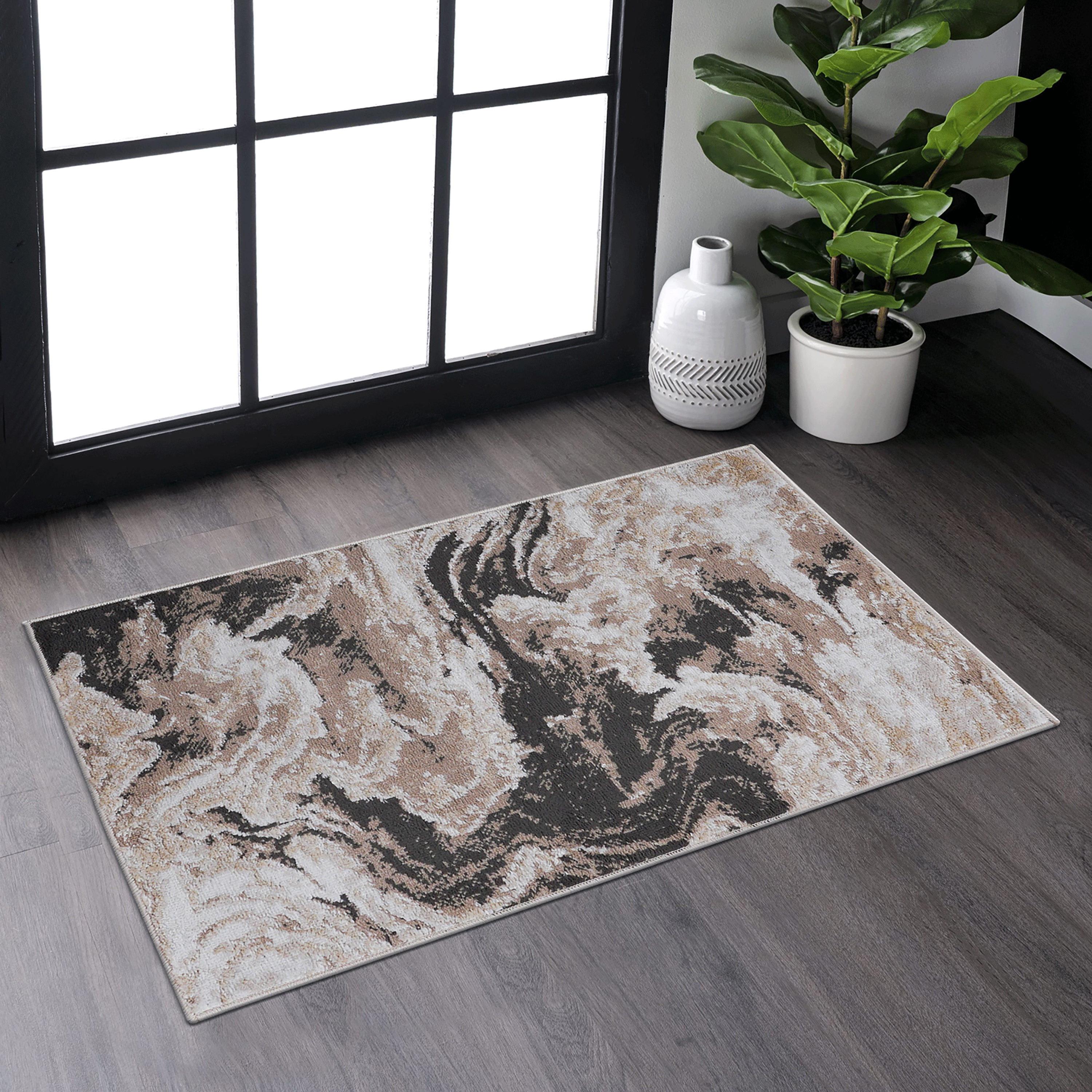 Tapis PAYAS 2X3 brun abstrait