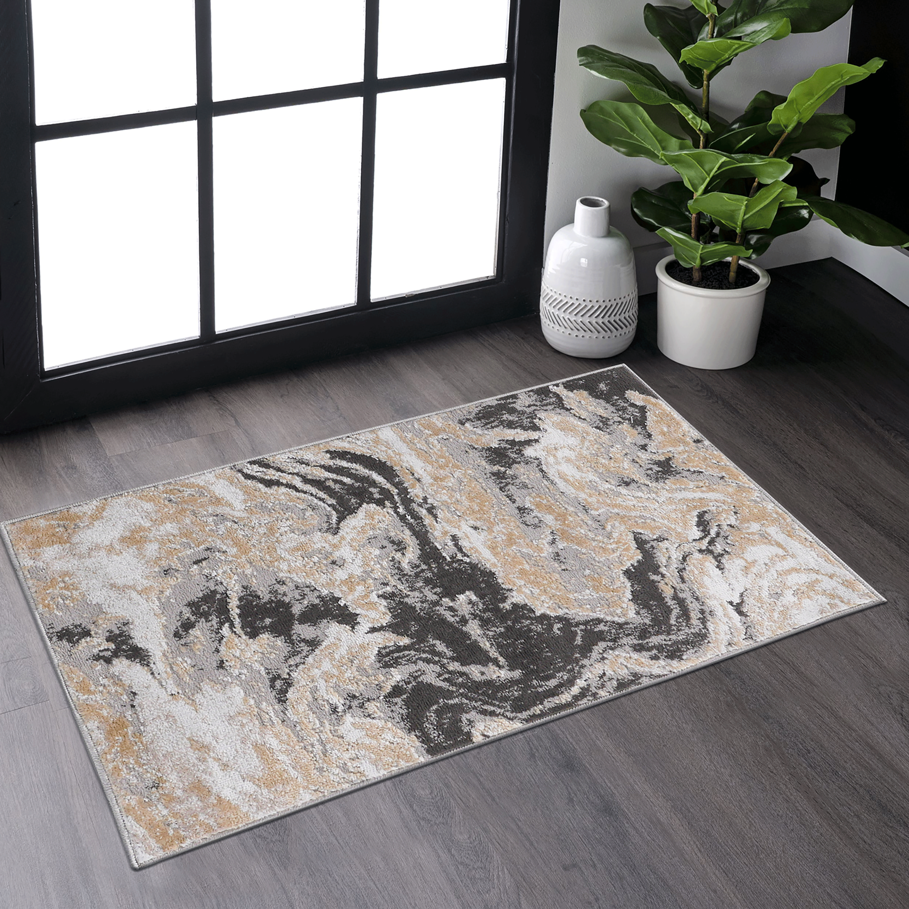 PAYAS 2X3 tapis motif abstrait gris