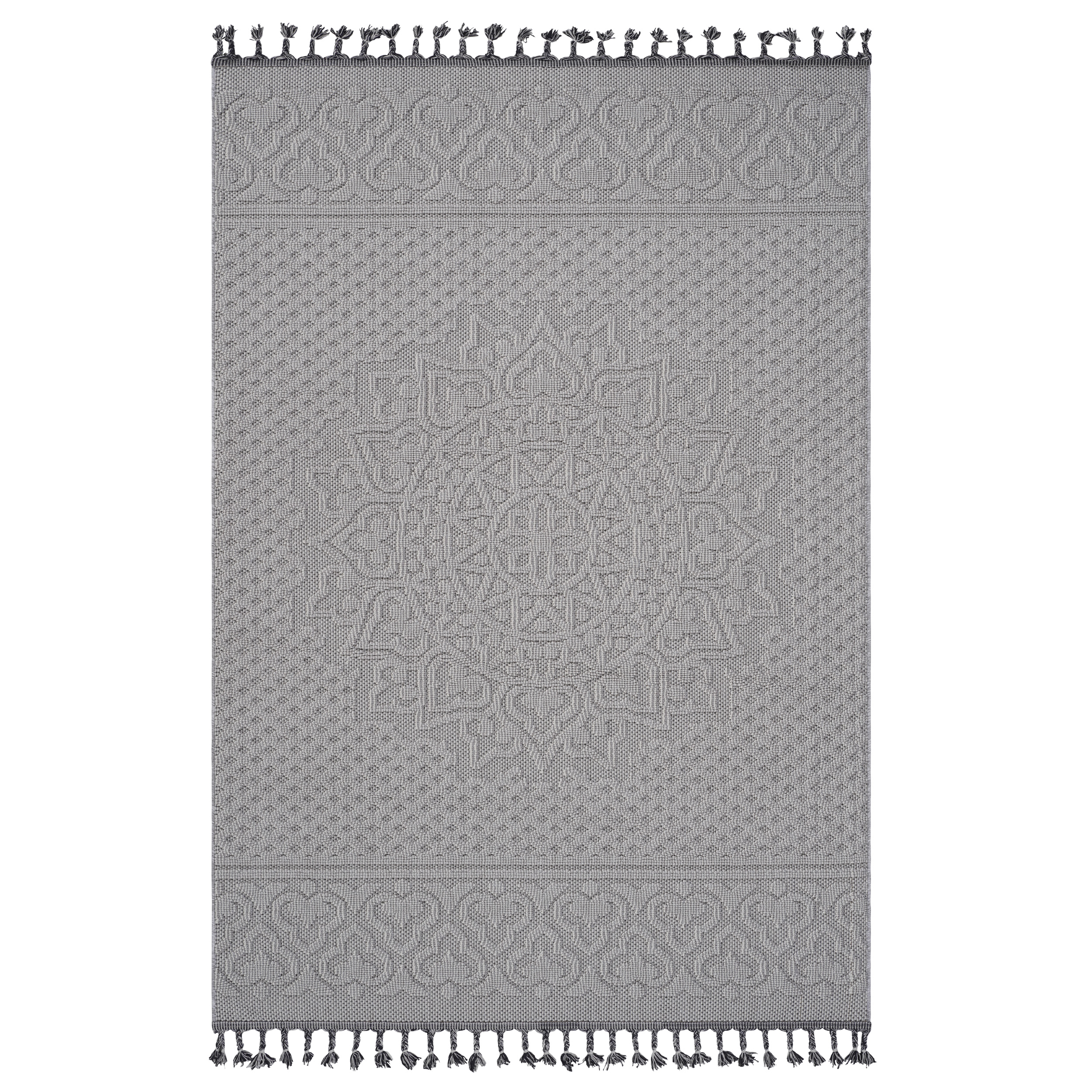 Guros Tapis 8x10 médaillon blanc/ivoire, int./ext.