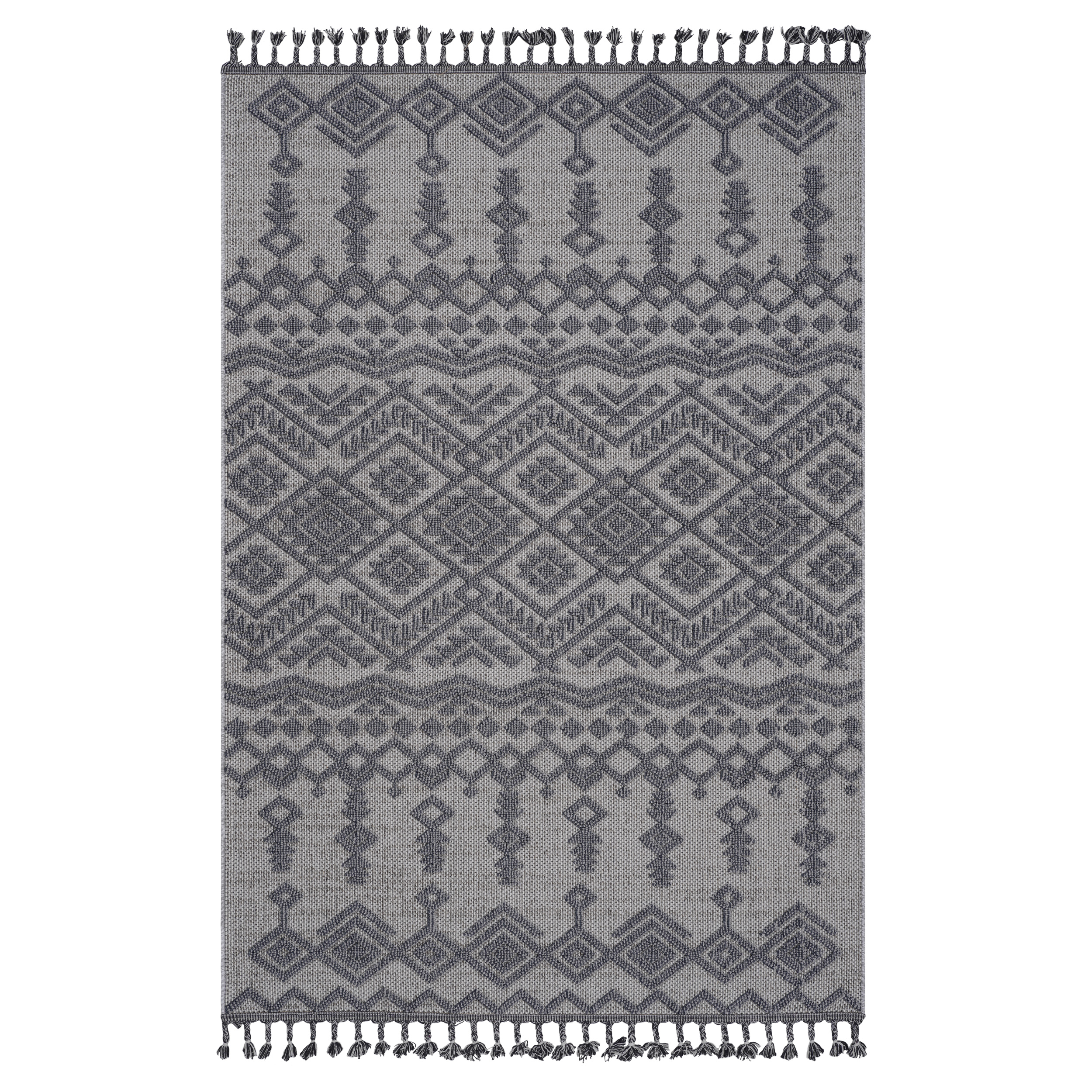 Tapis Guros 5X7 blanc gris traditionnel intérieur extérieur