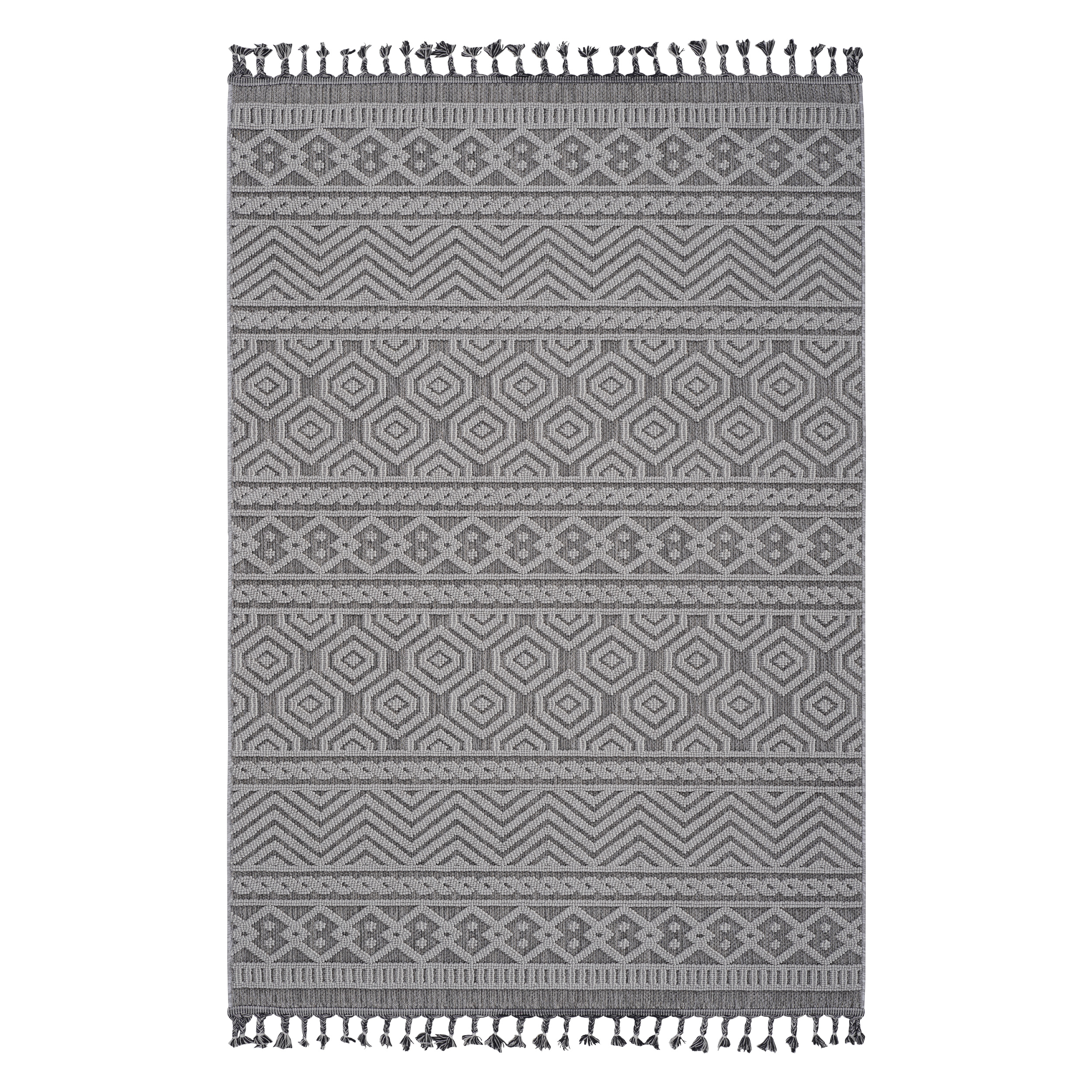 Tapis Guros 6X9 gris/blanc, intérieur/extérieur
