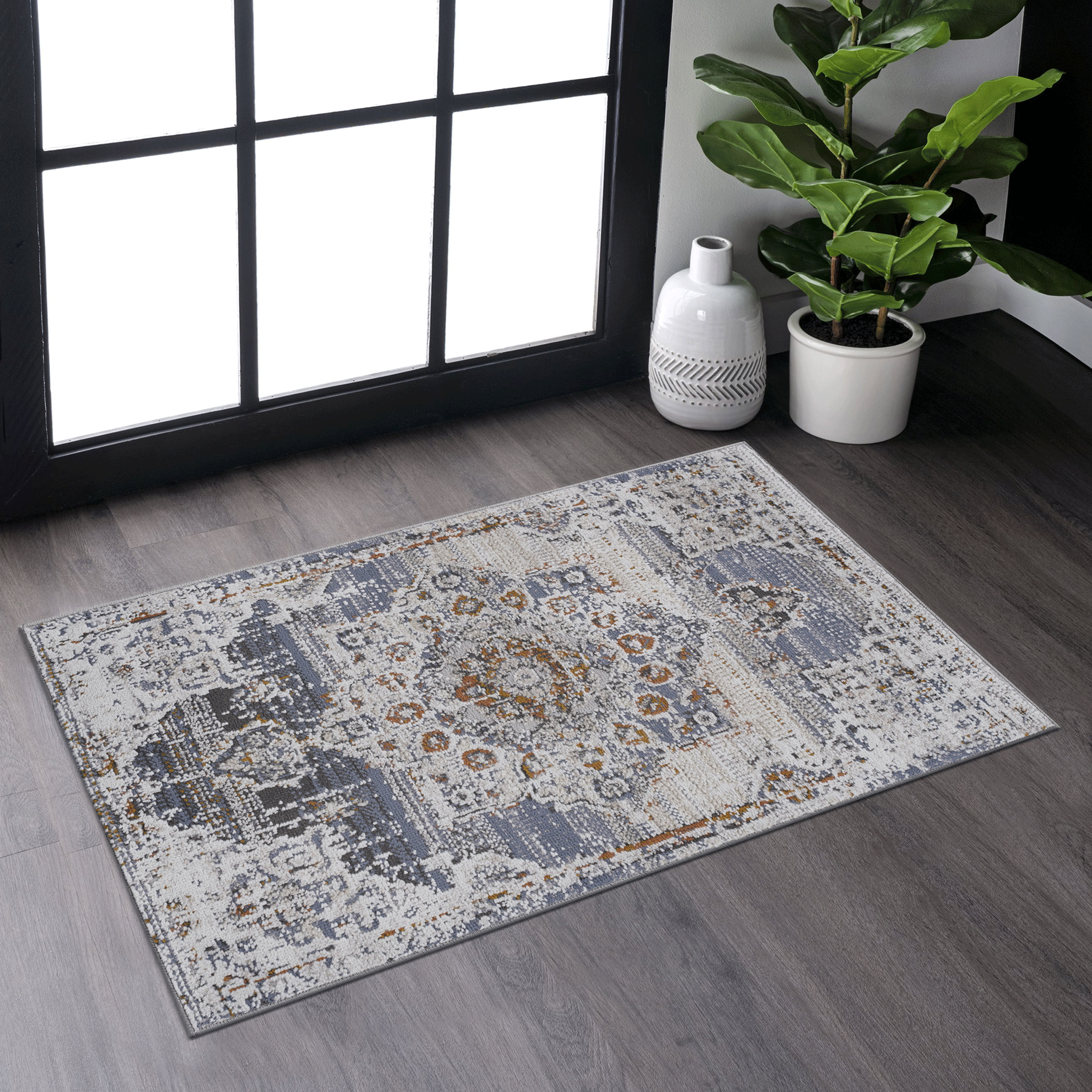 Tapis PAYAS 2x3 crème or médaillon