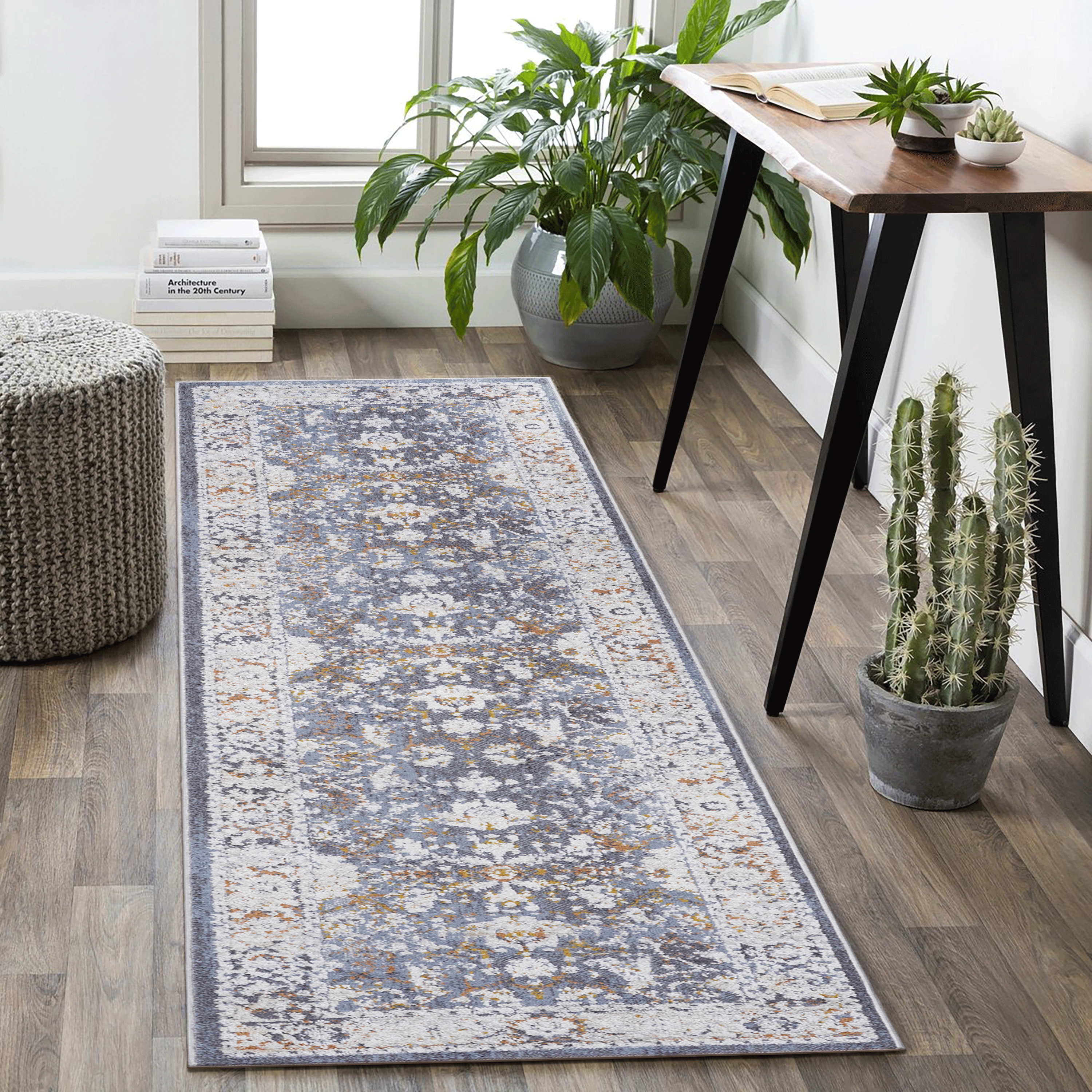 Tapis coureur PAYAS 2X8 bleu style traditionnel
