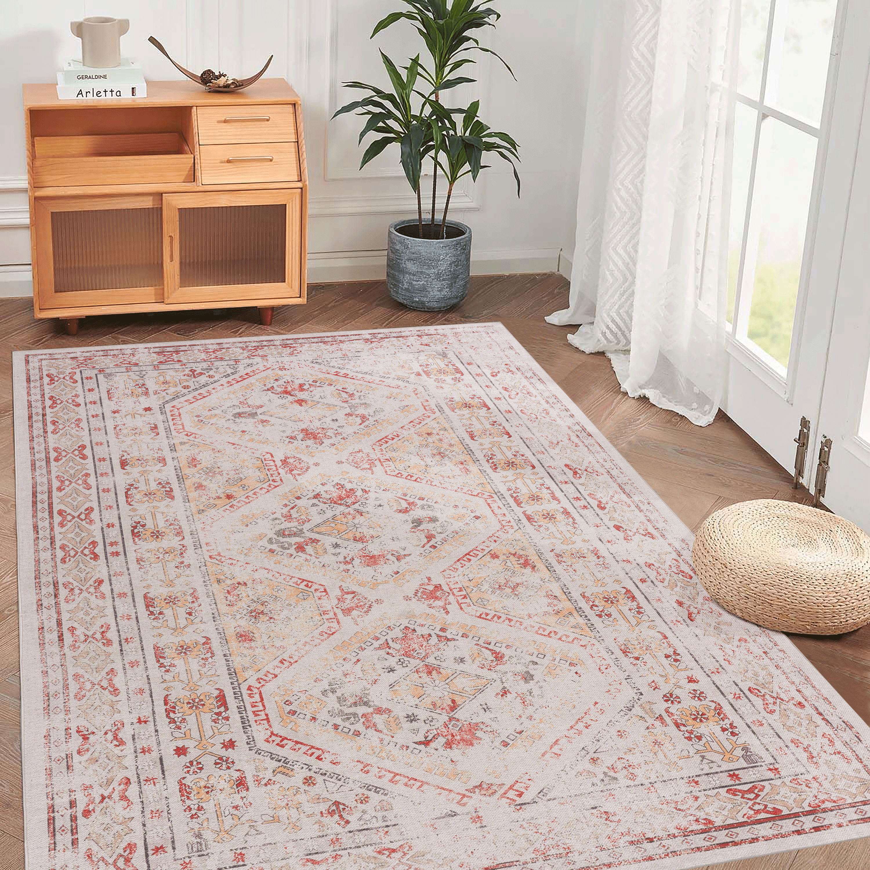 MAVAL Tapis lavable 3x5 beige