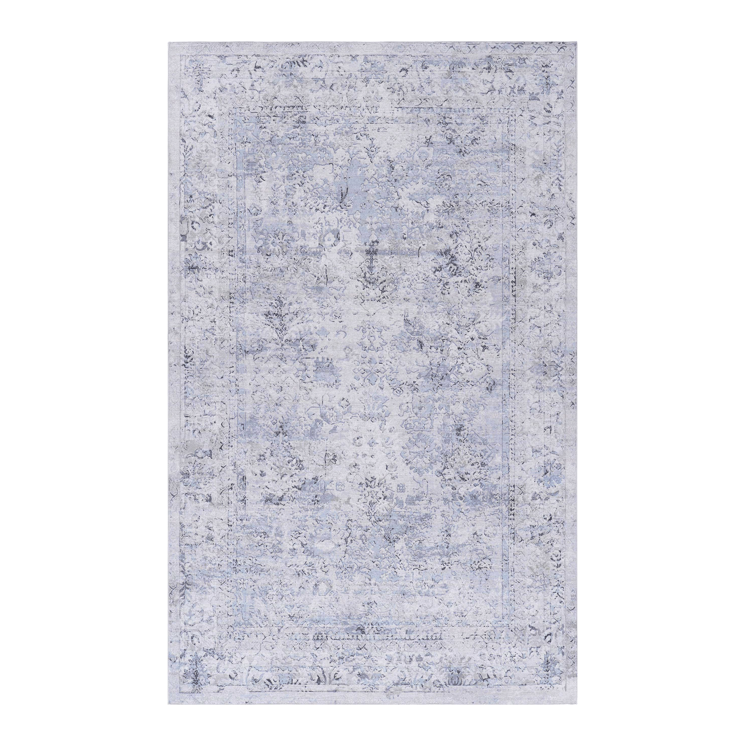 MAVAL Tapis lavable 2'x3' bleu crème