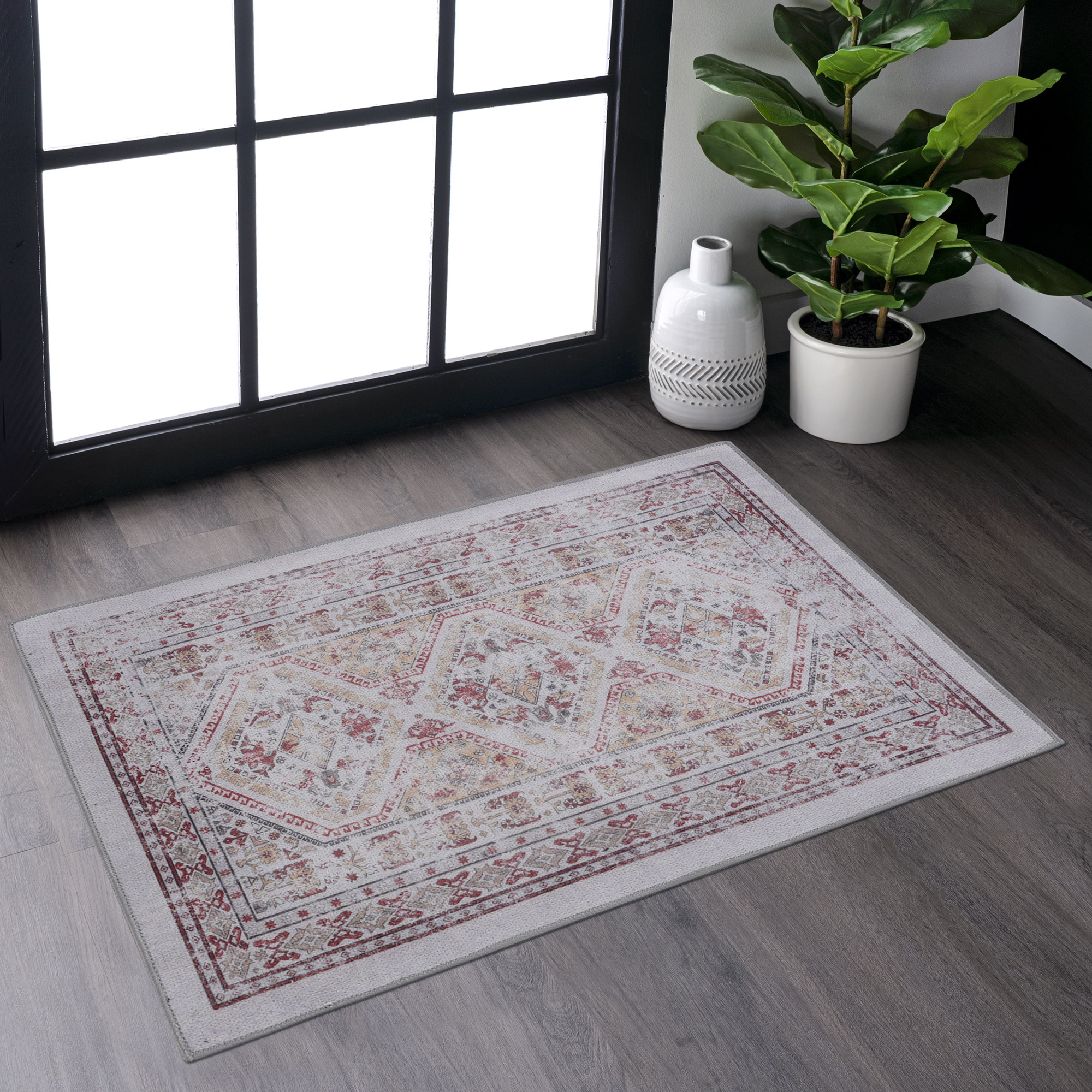 MAVAL Tapis lavable 2'x3' beige