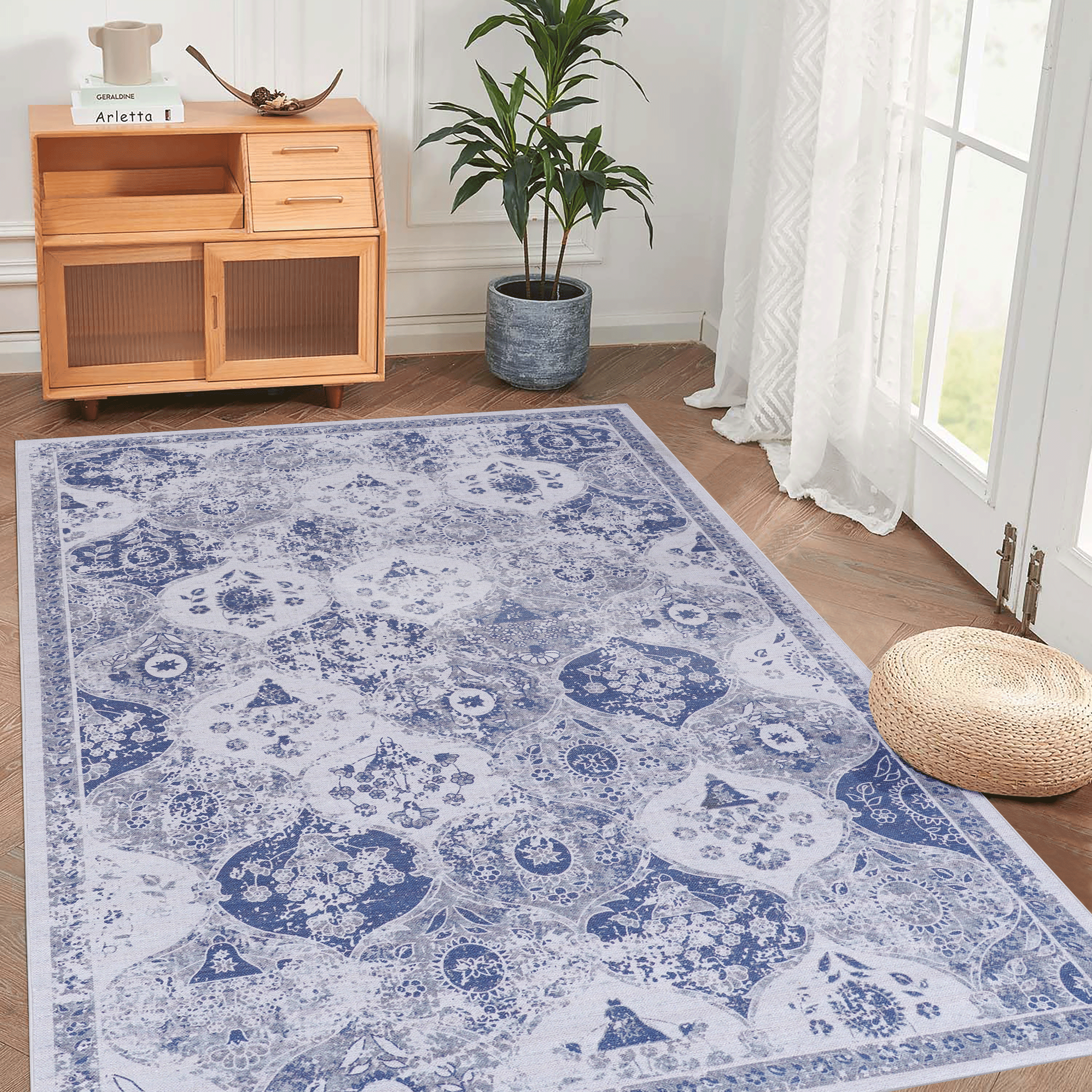 MAVAL Tapis lavable 8x10 bleu