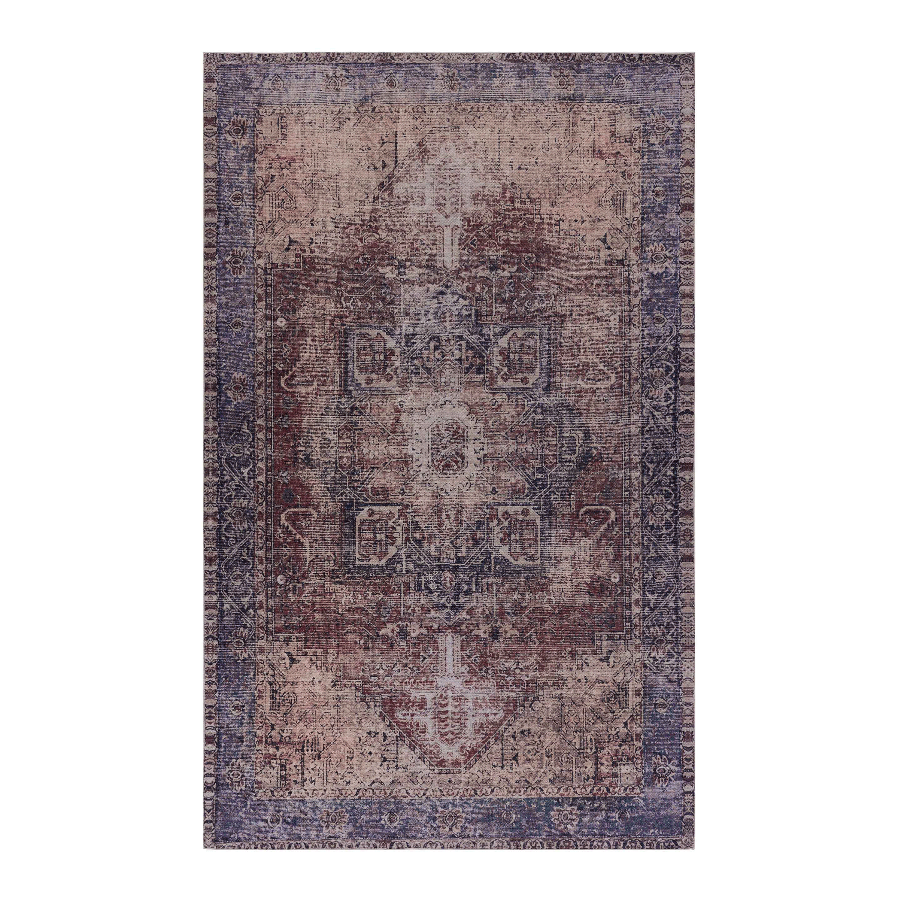 MAVAL Tapis lavable bourgogne 5x8 pi