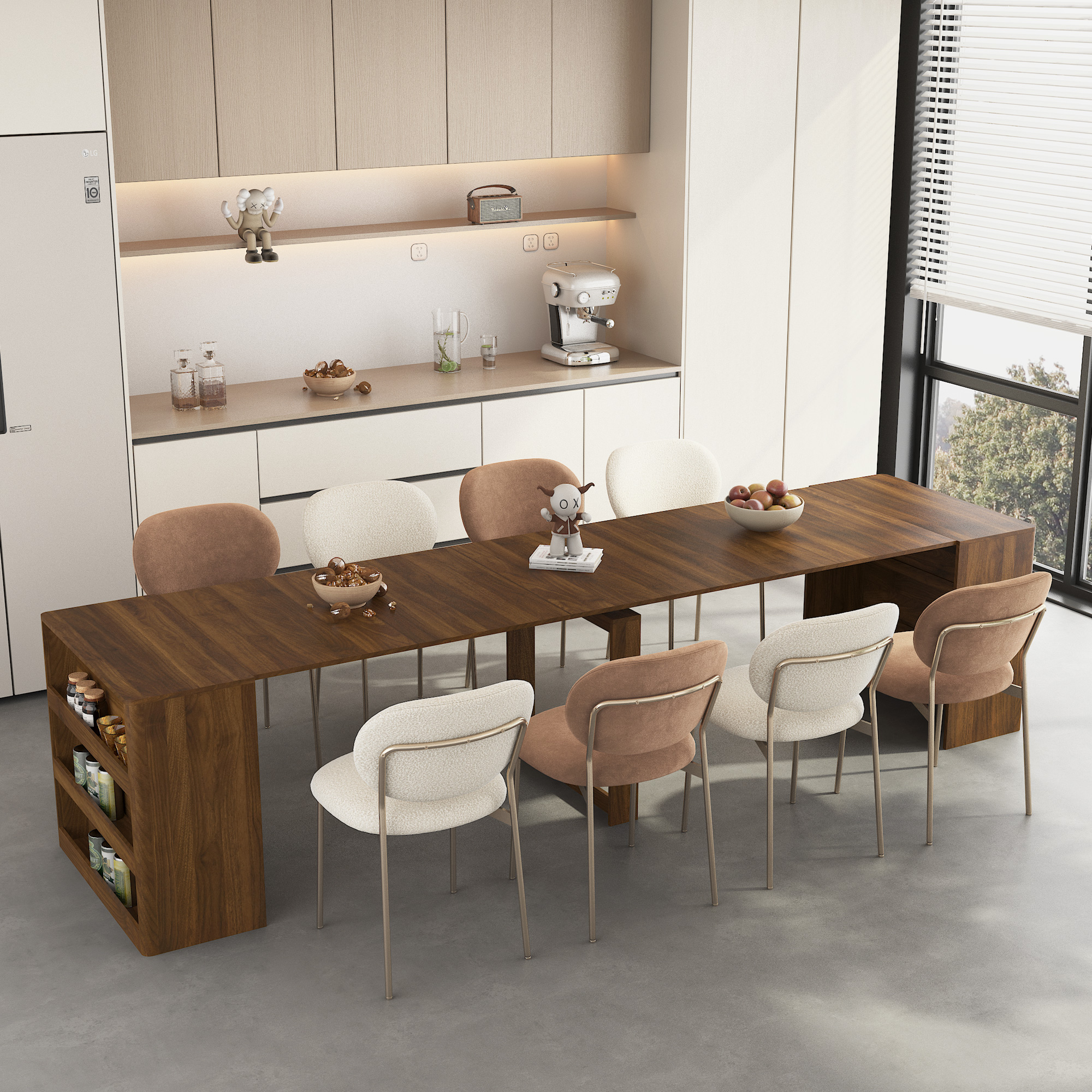 Table salle à manger extensible 1-10 personnes bois
