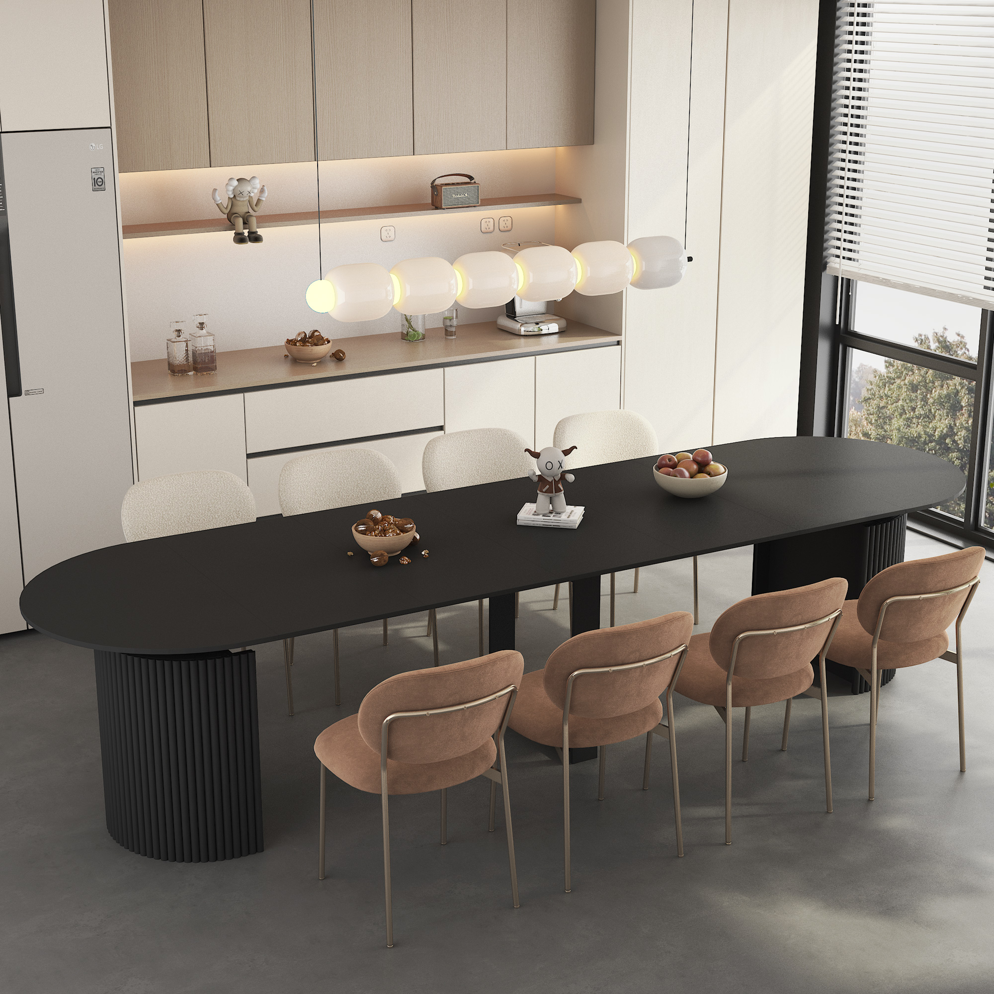 Table salle manger extensible pliable bois 1-10 personnes