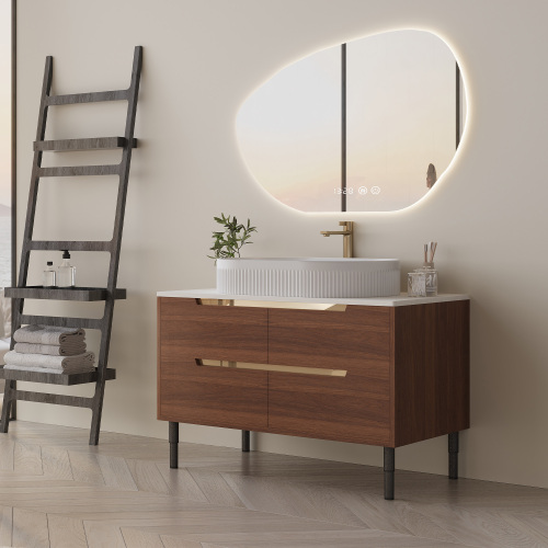 Vanité salle de bain 36po intégré céramique, tiroirs