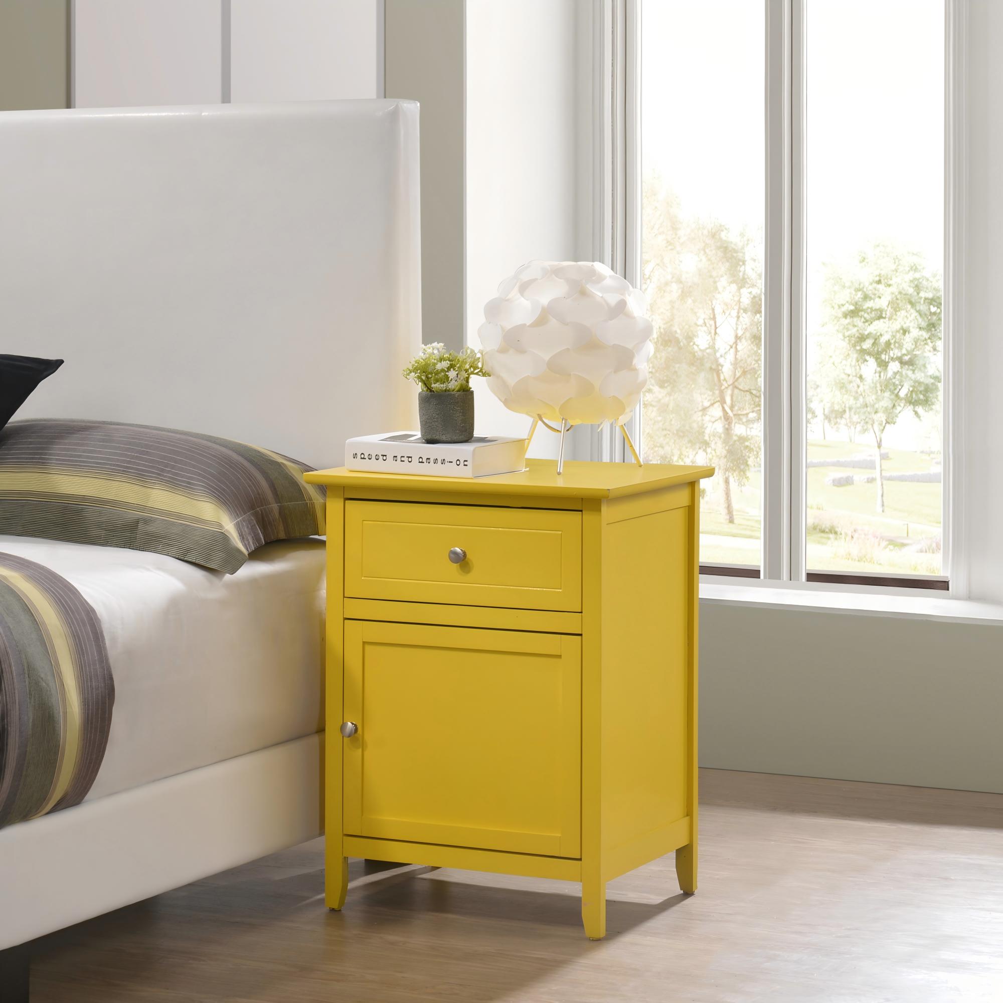 Table de nuit jaune vif casual