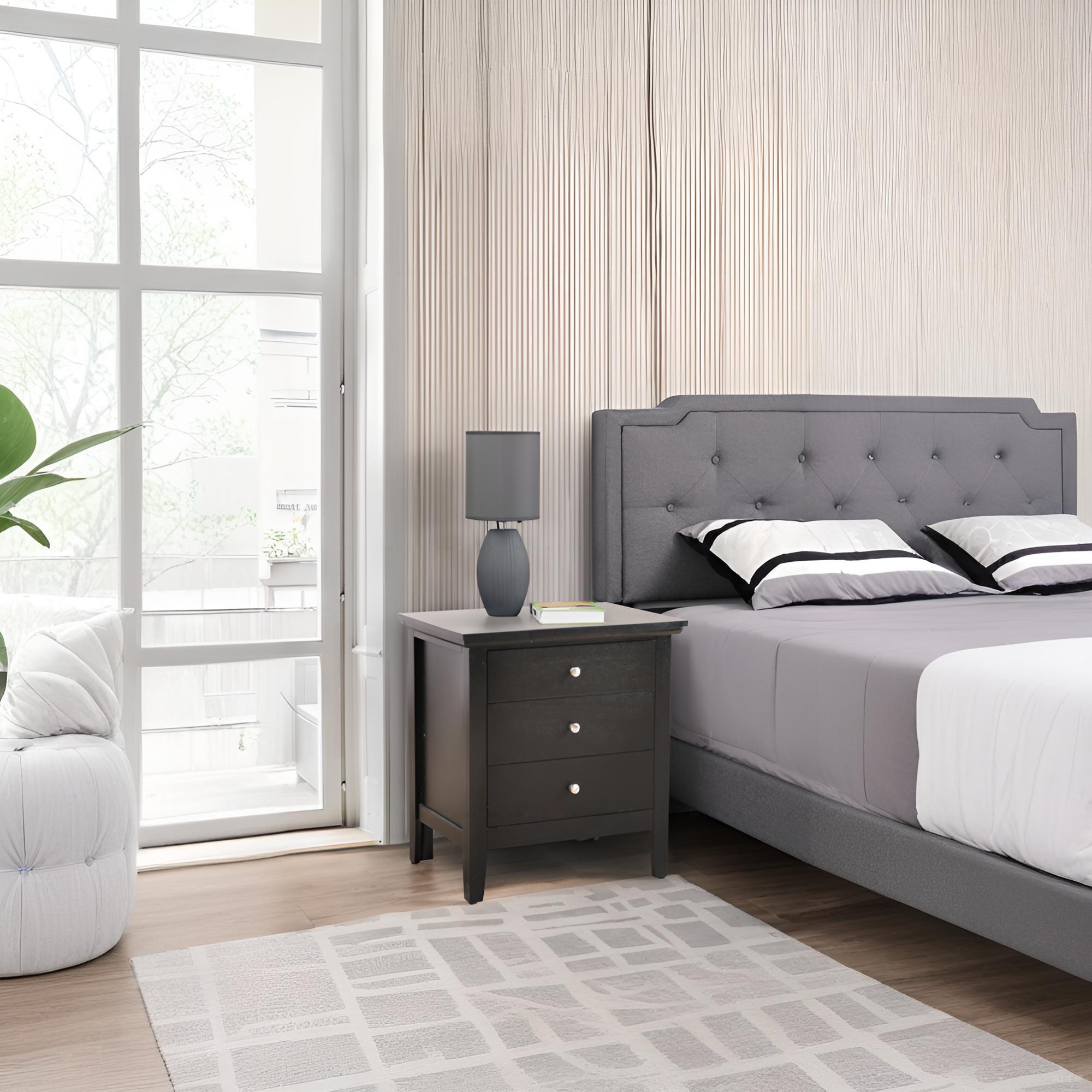 Table de nuit décontractée noire pour chambre