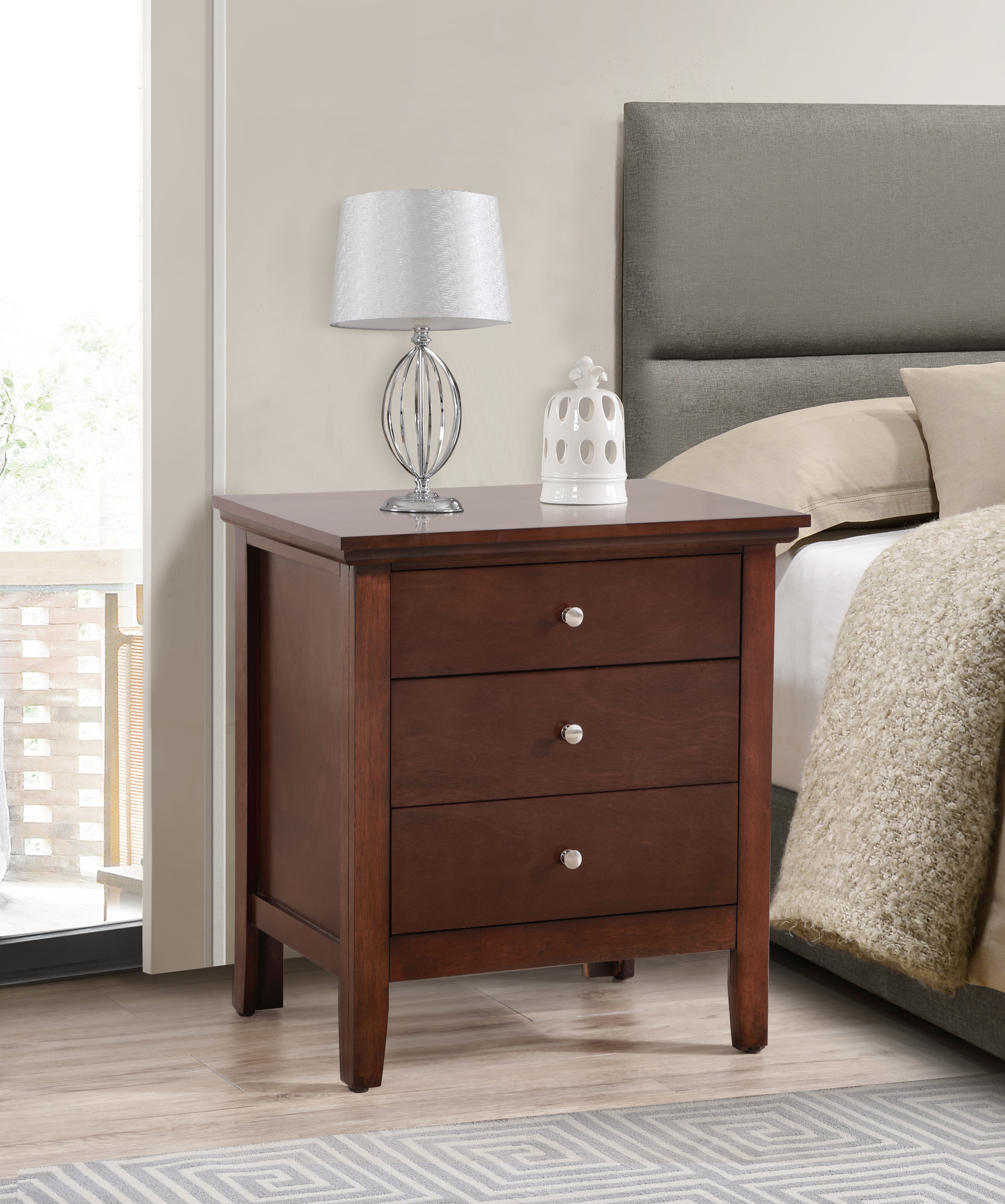 Hammond G5425-N Table de nuit 3 tiroirs cappuccino