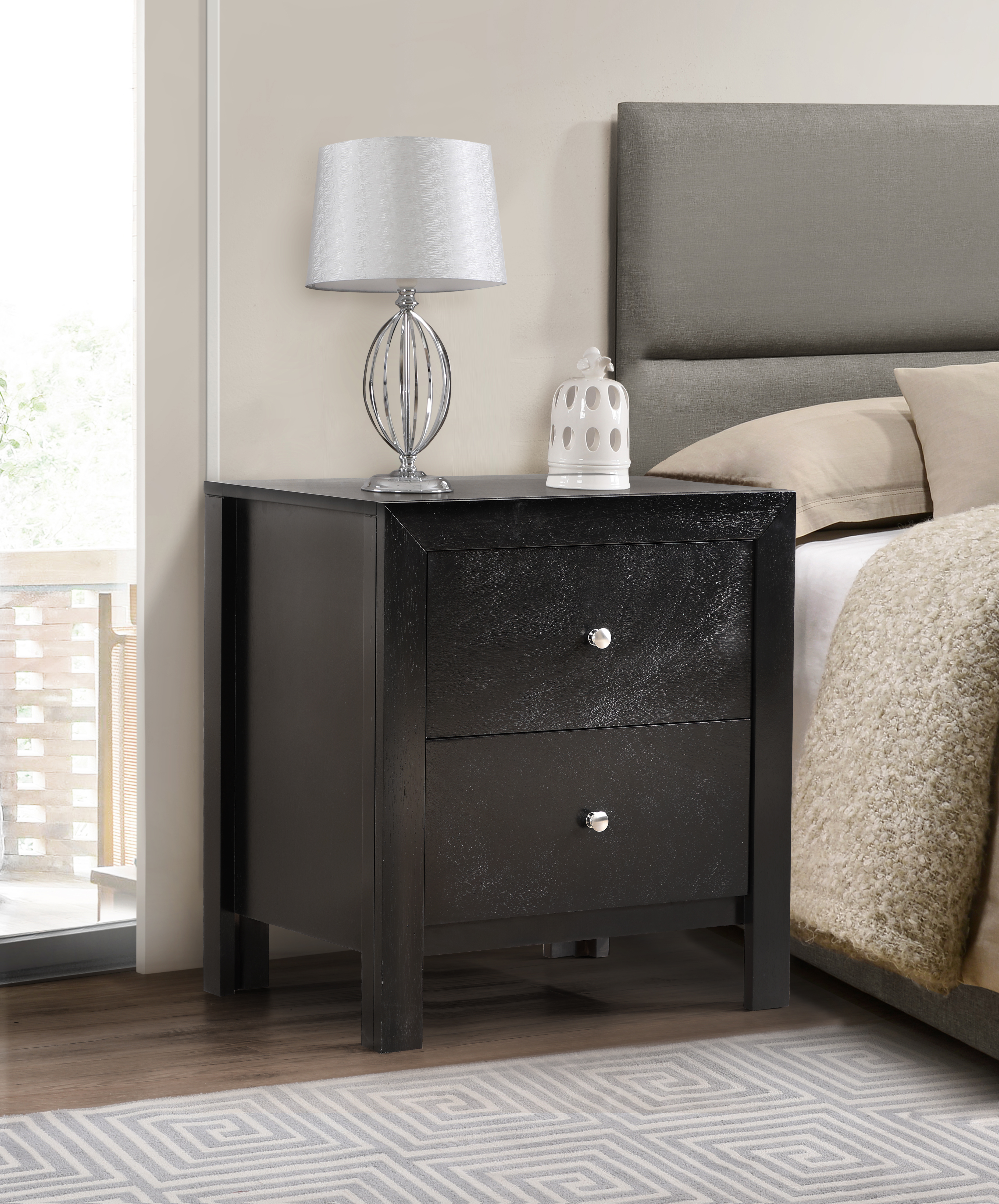 Table chevet noire design épuré