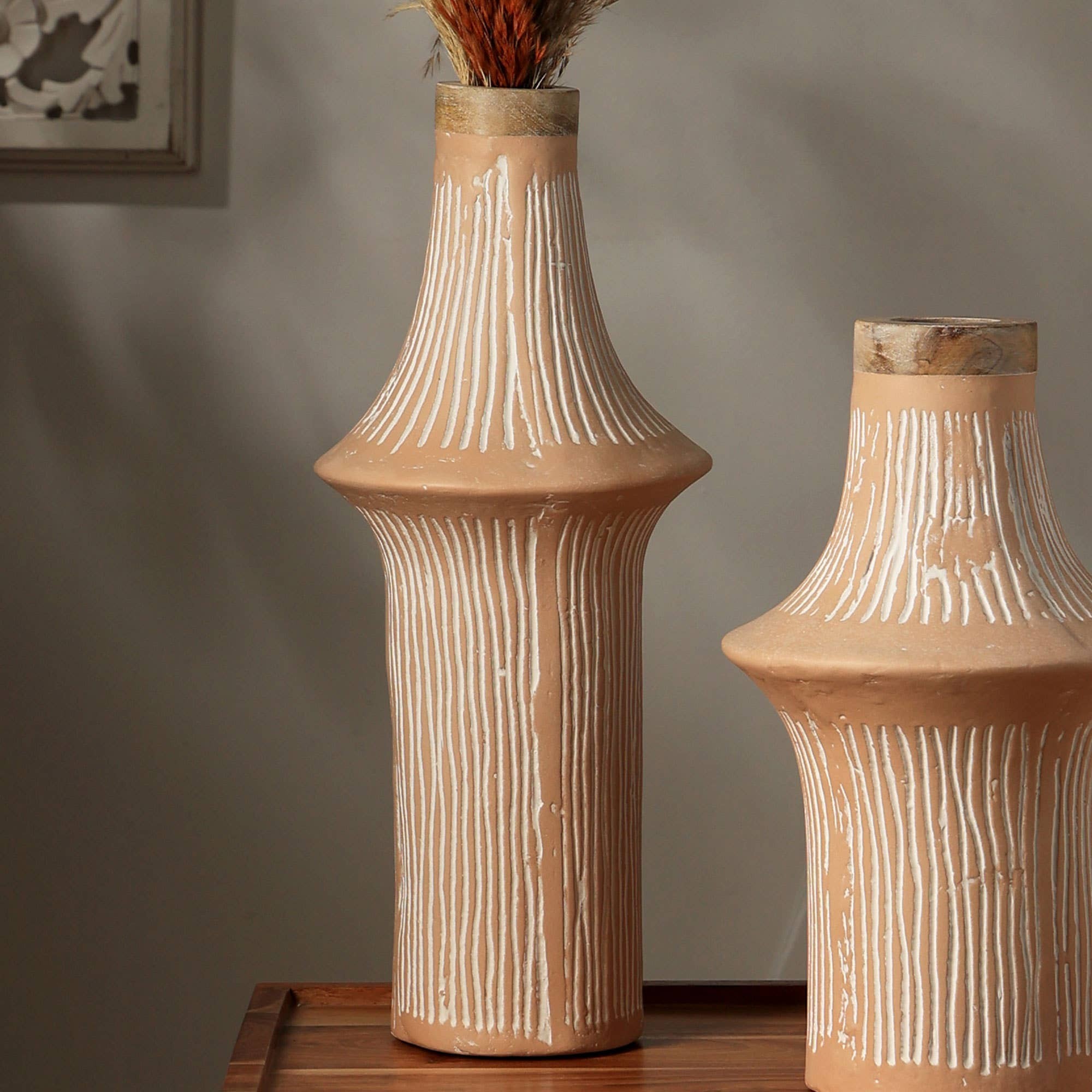 Vase fleur écologique artisanal 7x7x17", design durable et élégant