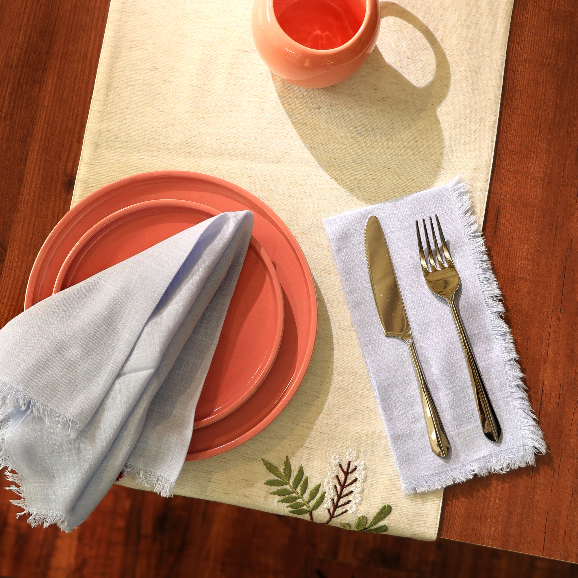 Ensemble 4 serviettes coton premium 20x20po, ourlet classique