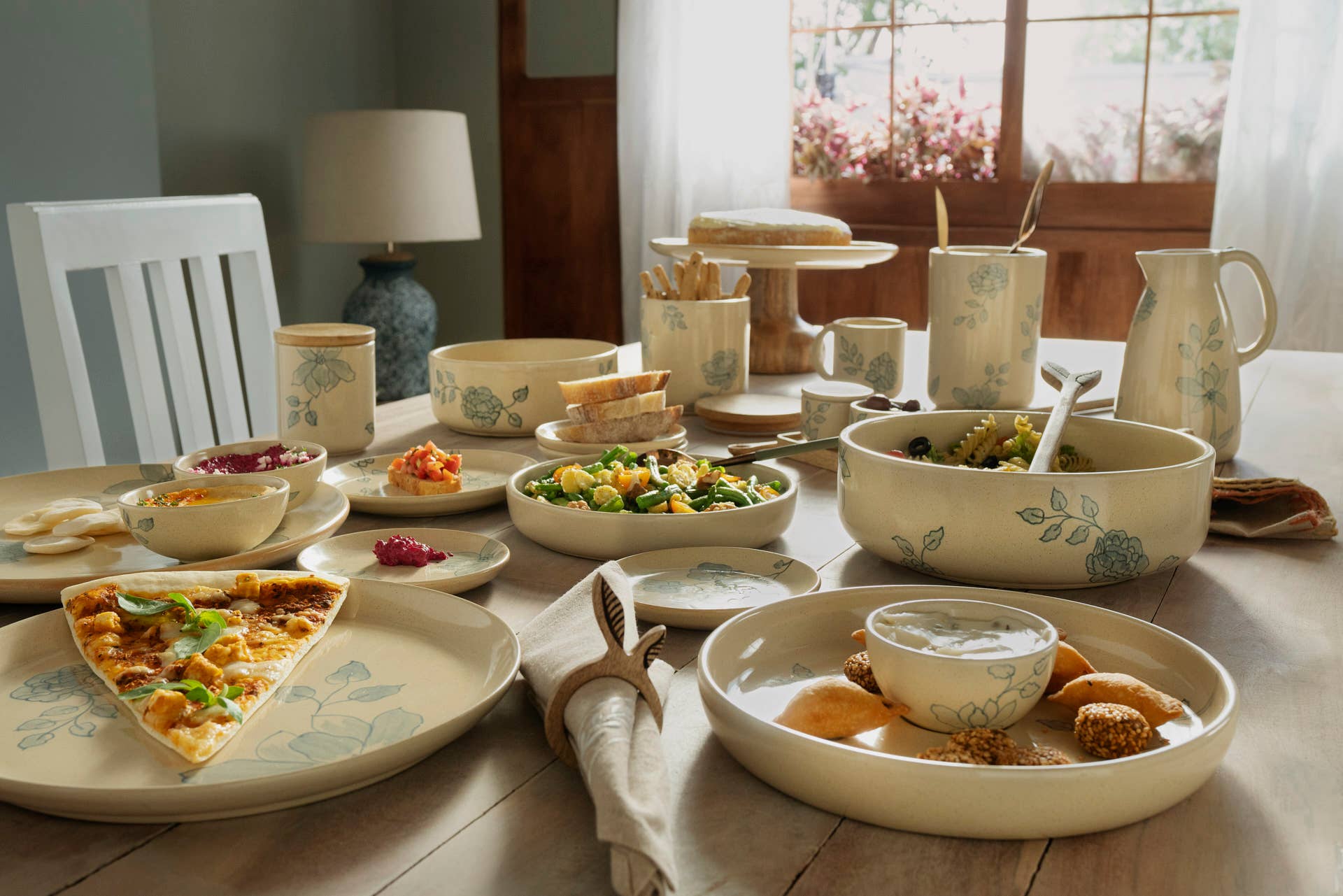 Assiette céramique imprimée 9,8" crème
