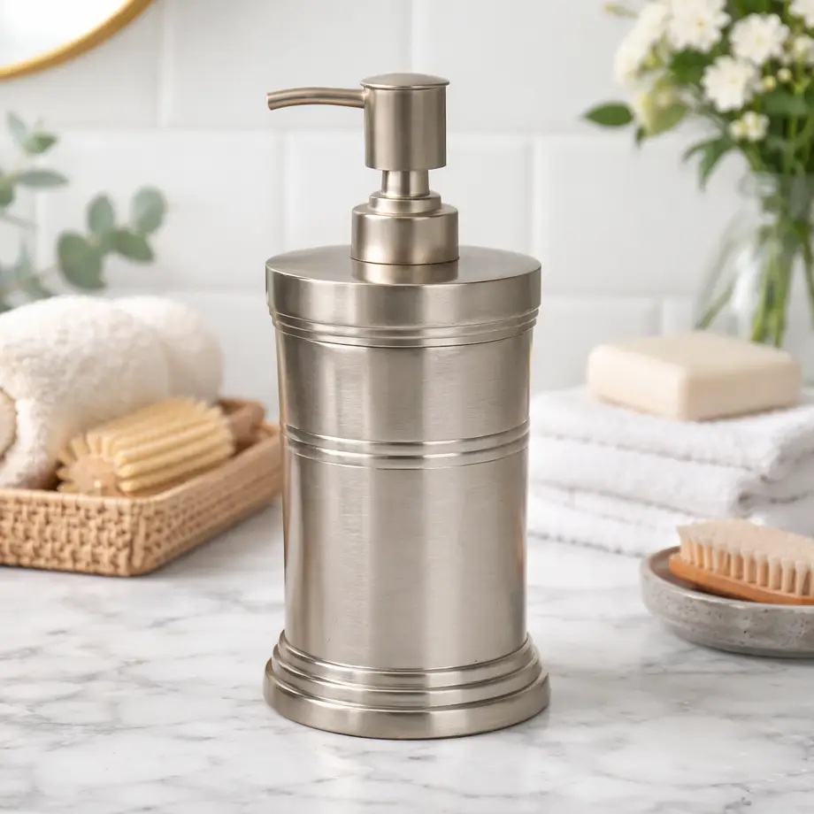 Distributeur savon acier inoxydable salle bain cuisine fini bronze