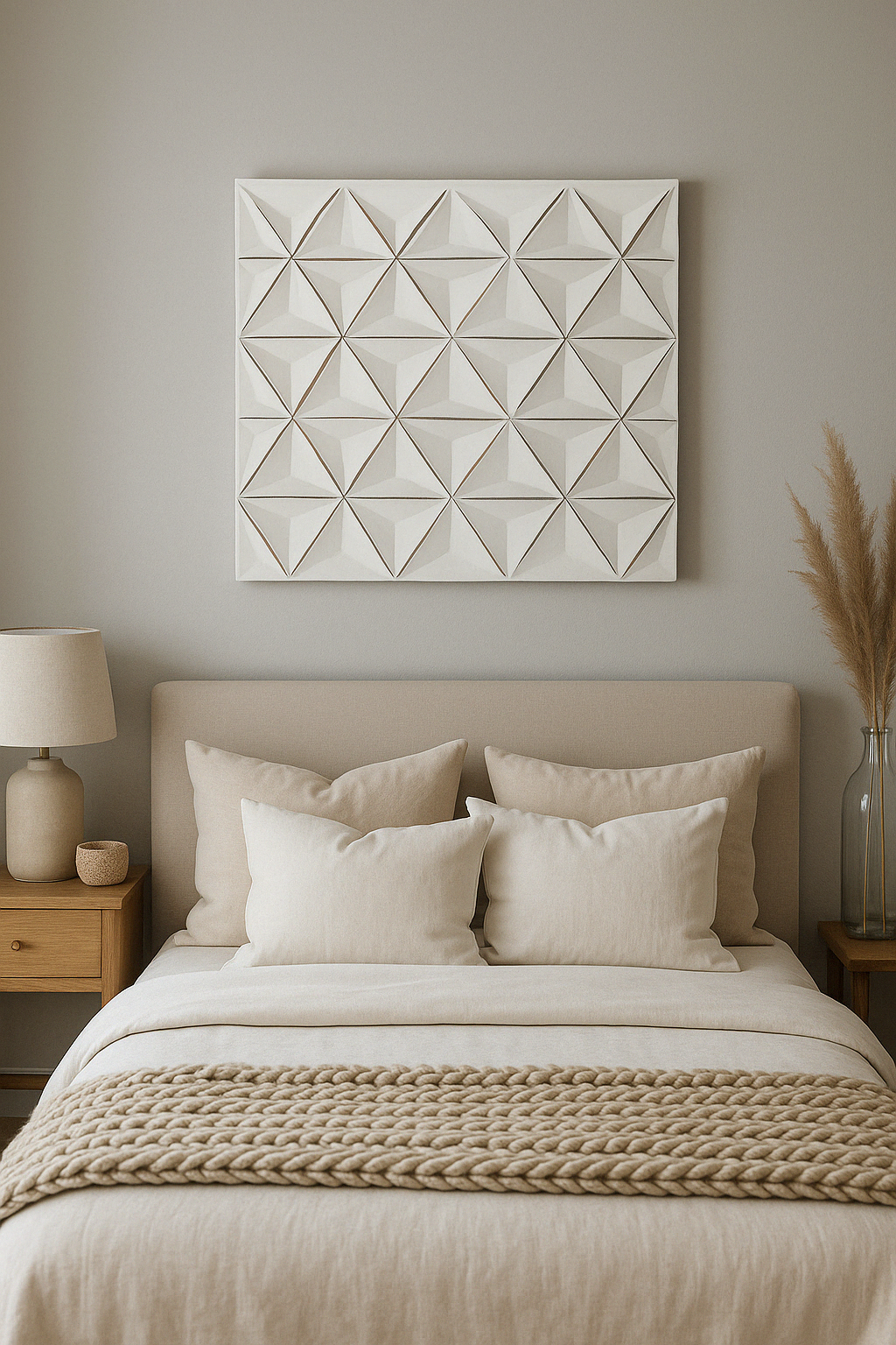Décor mural carré MDF blanc 16x16po élégant