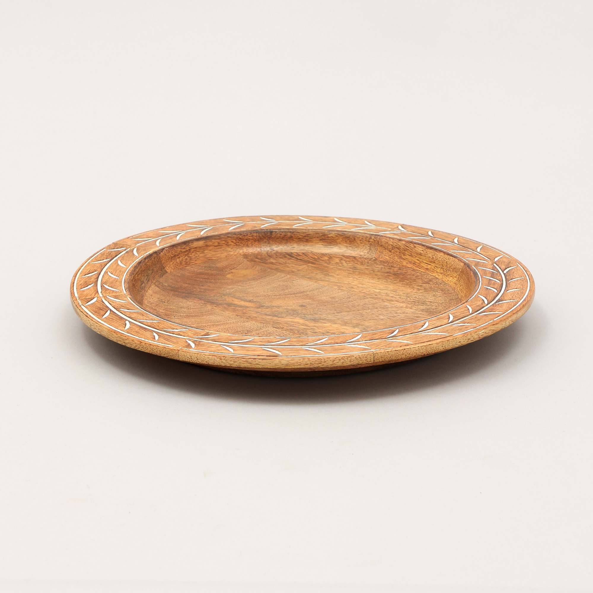 Assiette de présentation bois artisanal 13 po, dessous de place