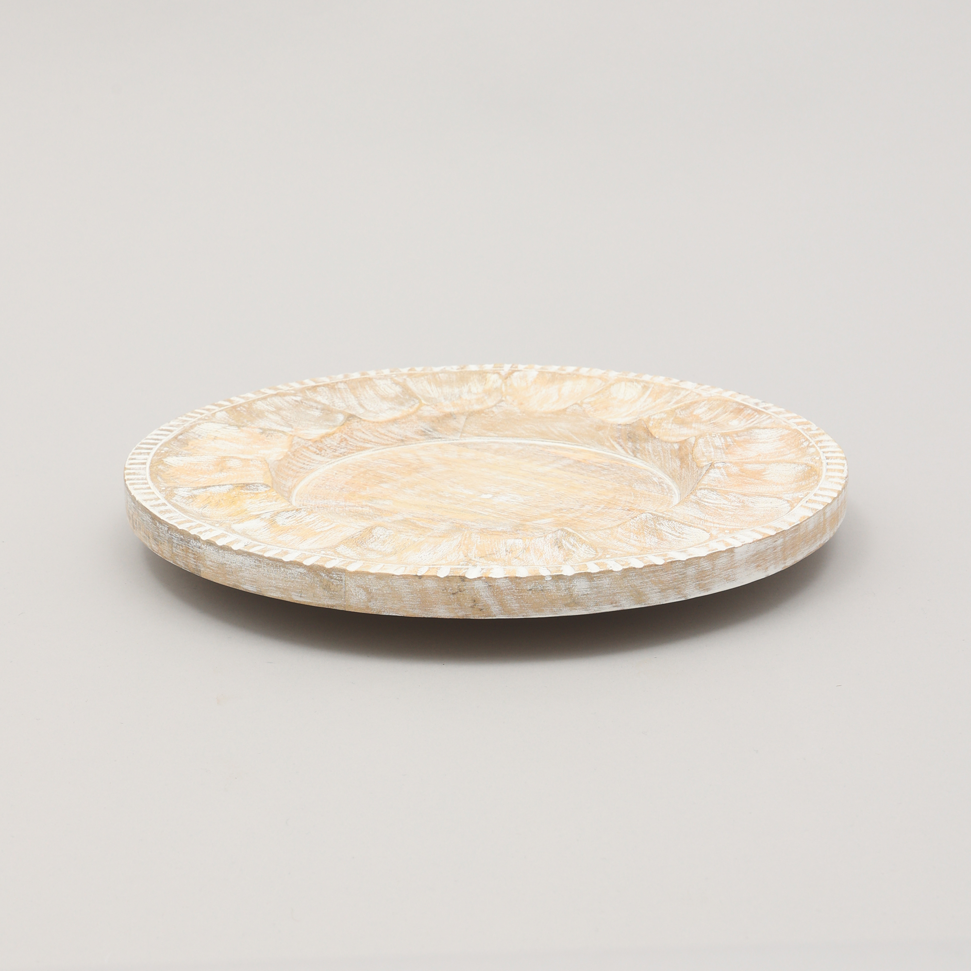 Assiette de présentation bois blanc artisanat 13 po