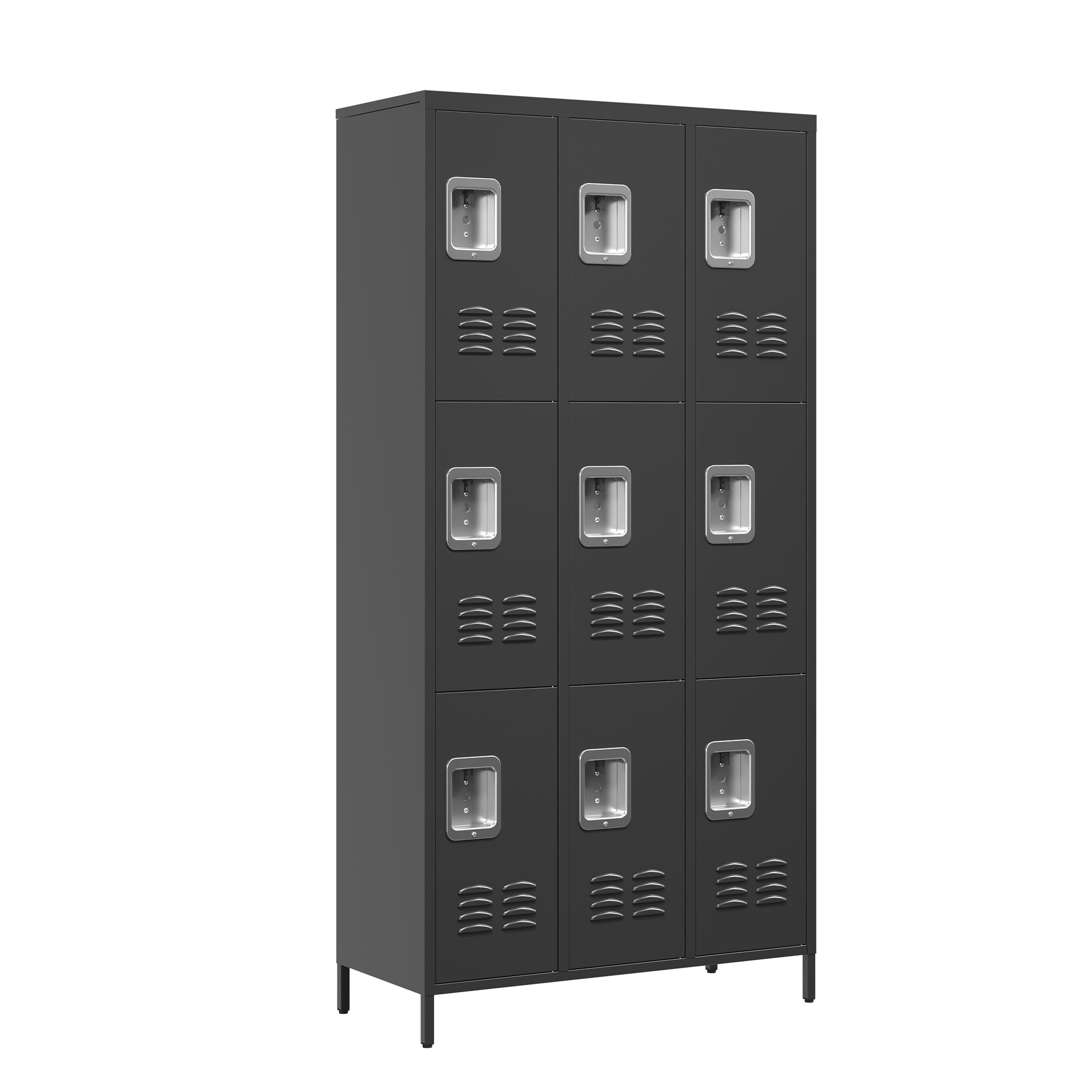 Casier métallique 9 portes 72po gris avec serrure