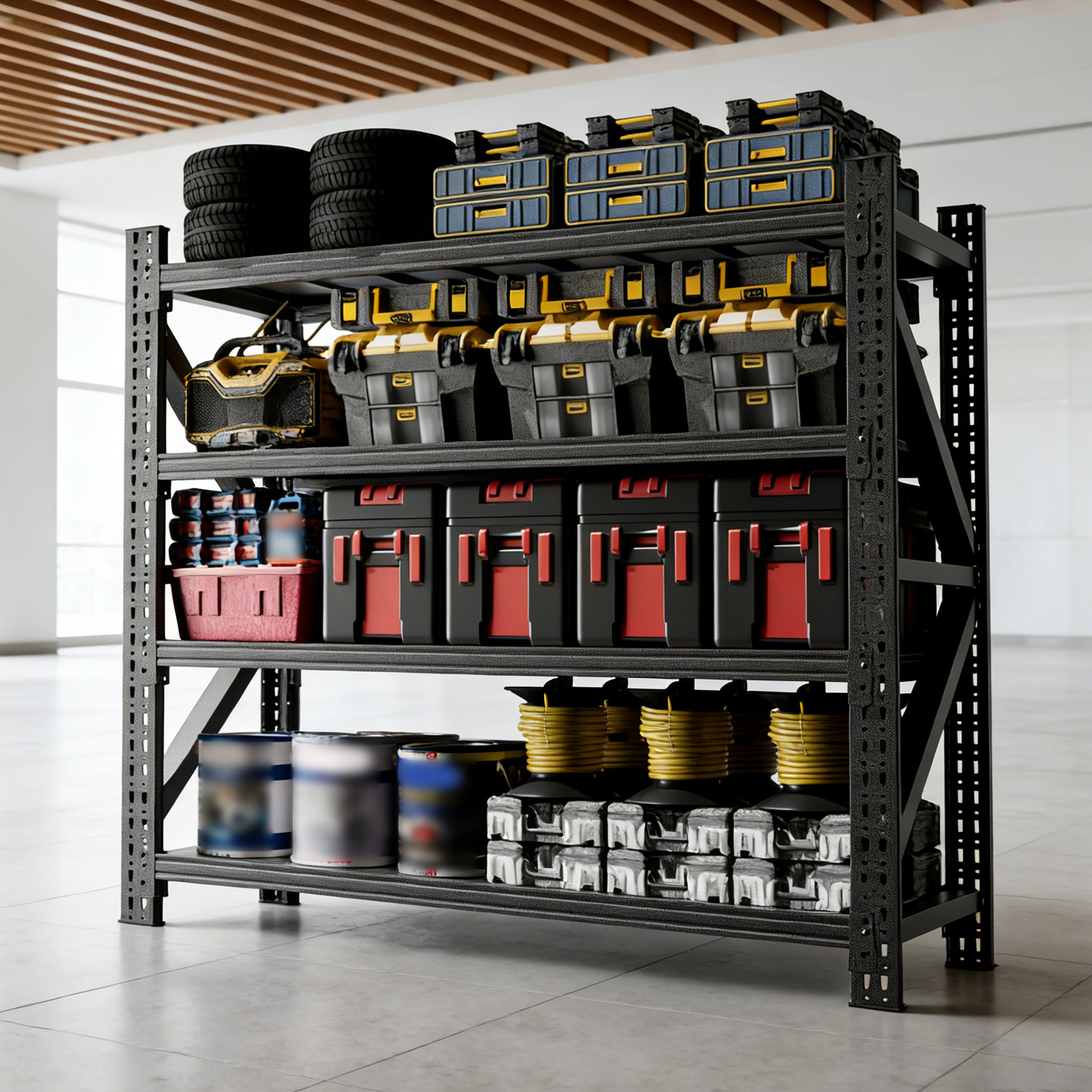 Étagère garage 4 niveaux 5000 lb, 63"H x 67"L x 23,7"P