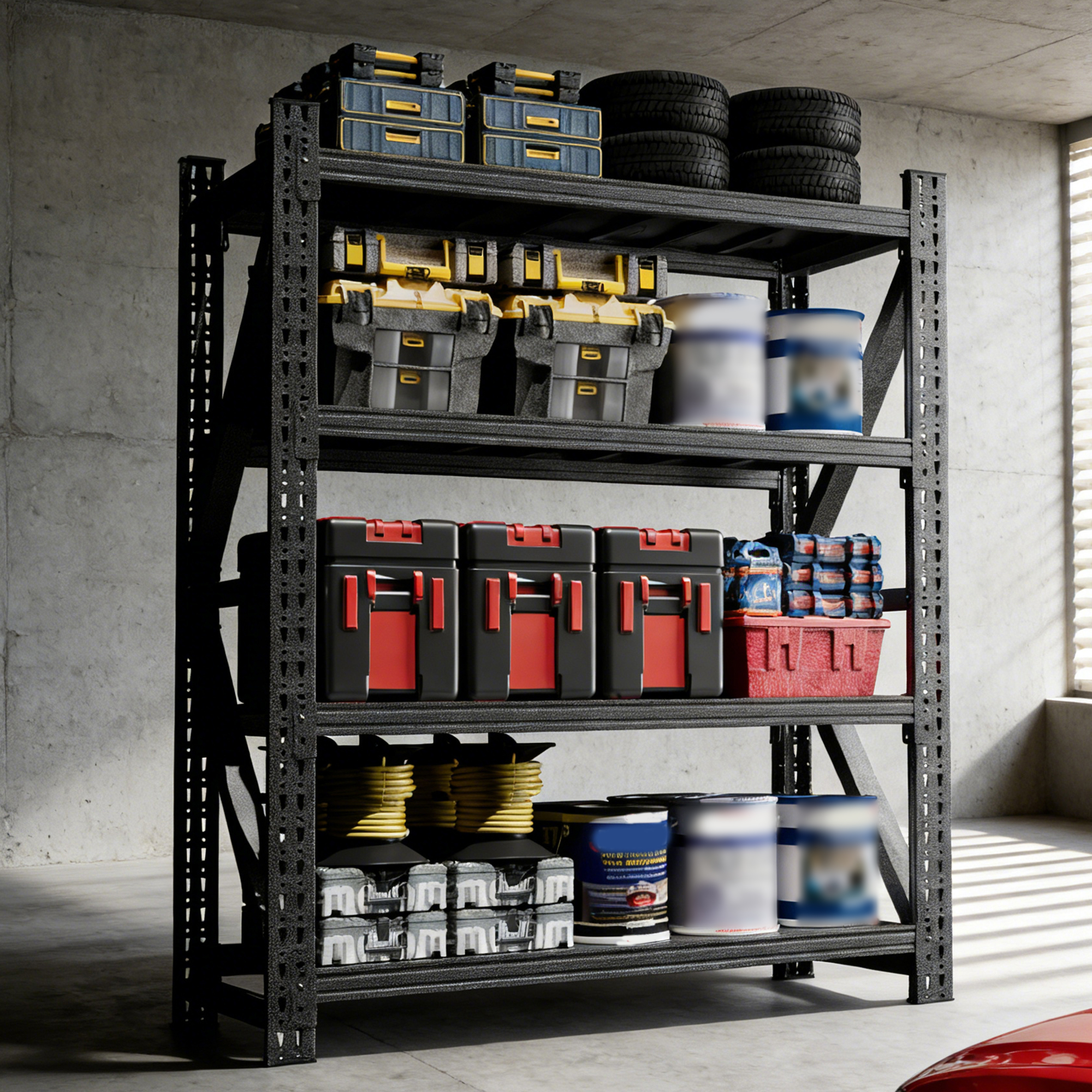 Étagères garage métal ajustables 4000LBS 69H x 59L x 23,6P noir