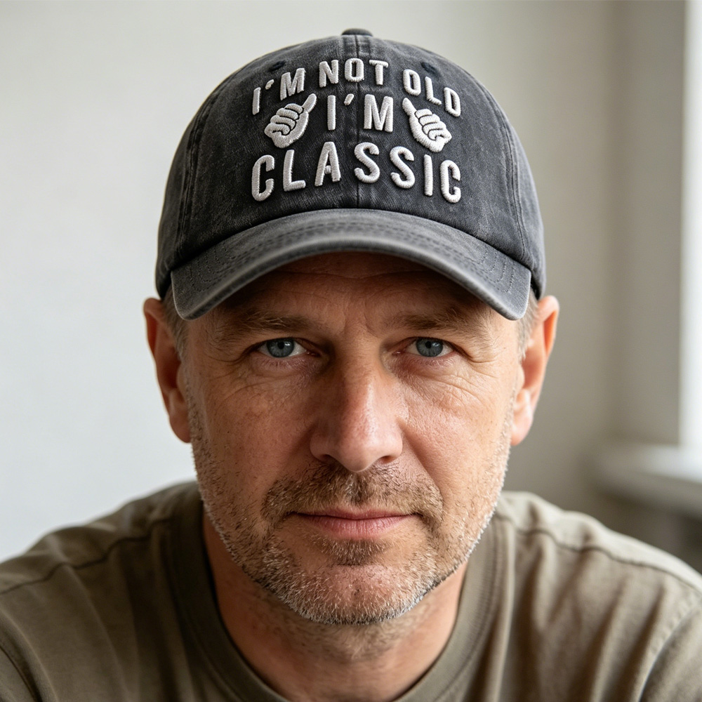 2pc Casquette Pas Vieux Juste Classique Humour Homme Femme