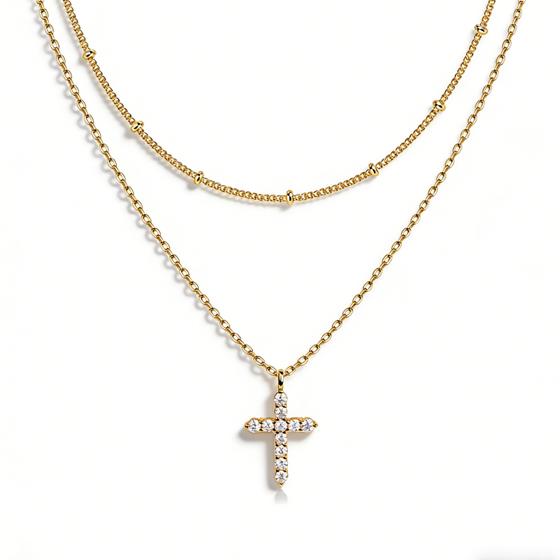 Collier croix zircon cubique COLORFUL BLING
