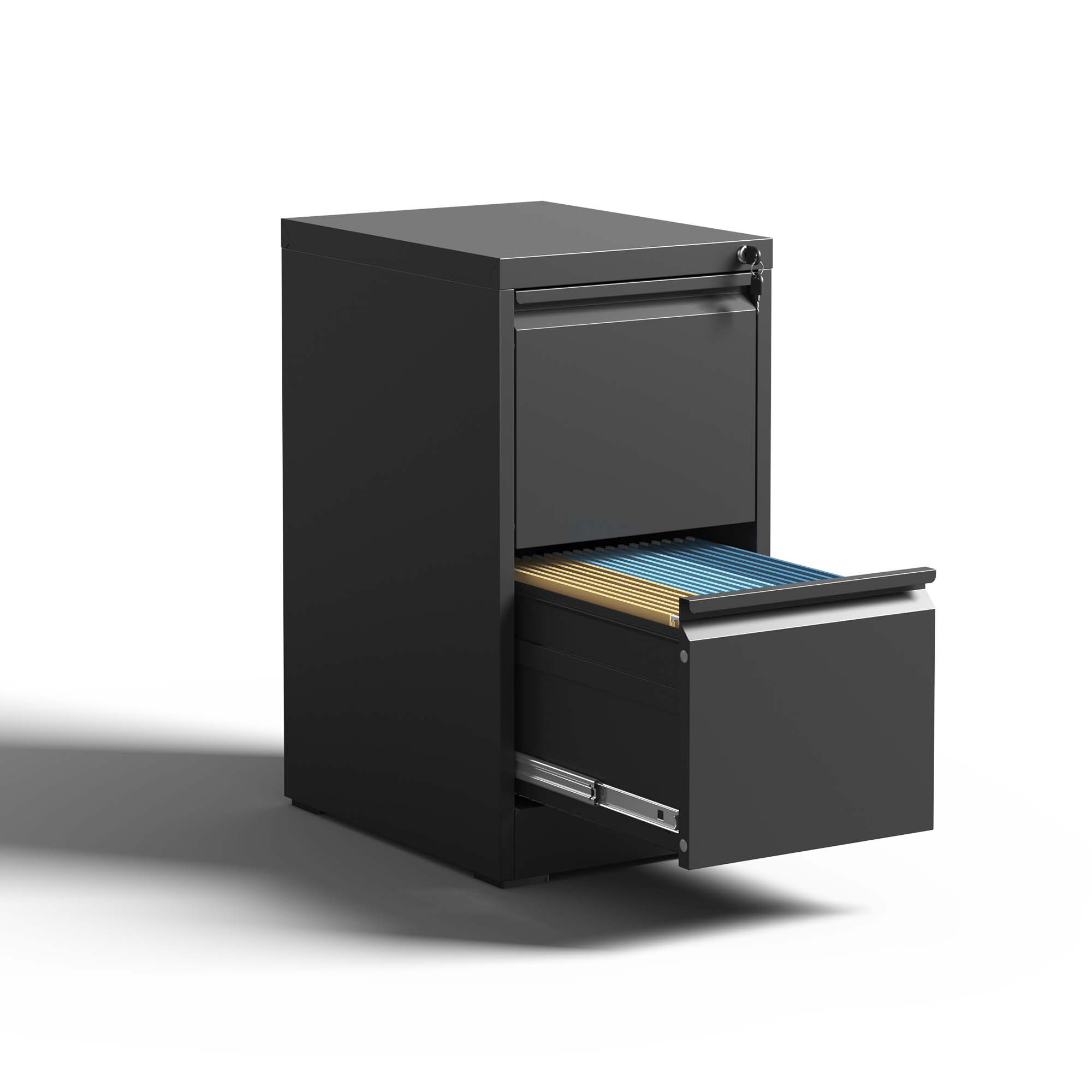 Classeur vertical métal 2 tiroirs verrouillable bureau
