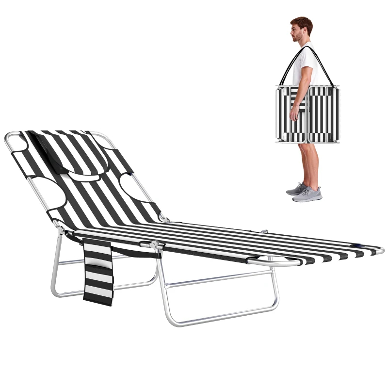 Chaise bronzage 5 niveaux ajustable plage piscine
