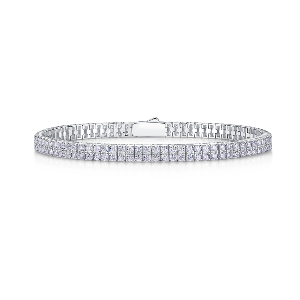 Bracelet morganite S925 plaqué platine - Bijou luxe mode