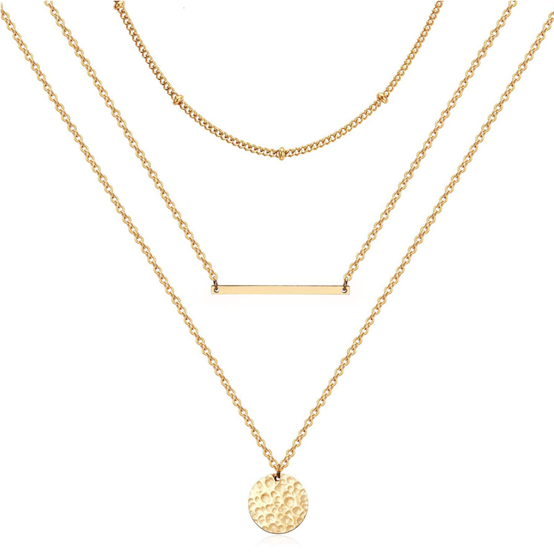 Collier ras-cou stratifié or 14K