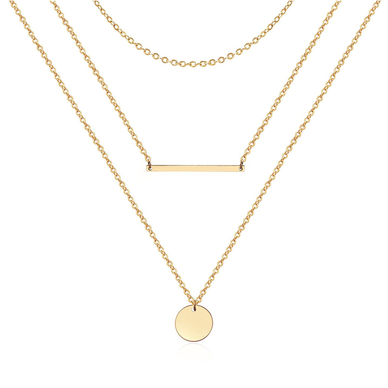 Collier ras-cou stratifié or 14K