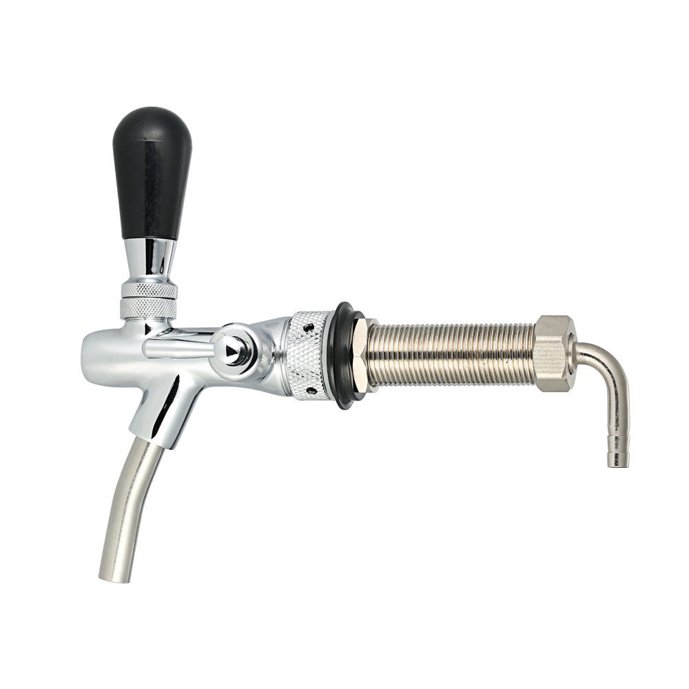 Robinet bière chrome contrôle débit G5/8 tige longue