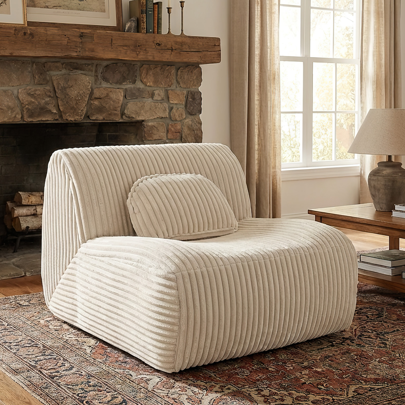 Sofa lounge beige 102x91x75cm mousse confortable