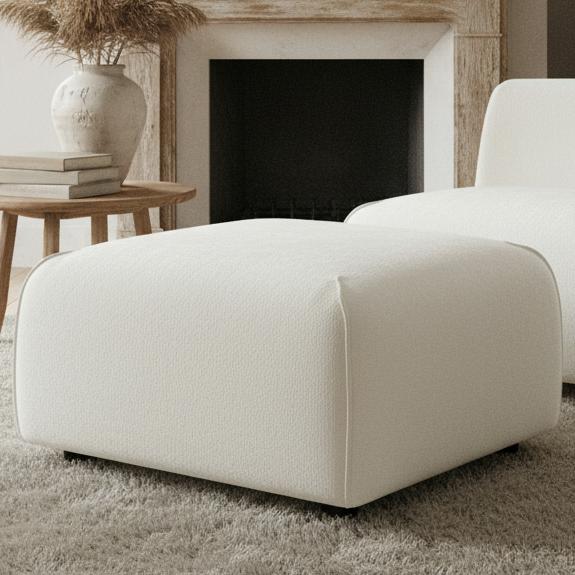 Pouf carré peluche multifonctionnel siège supplémentaire salon