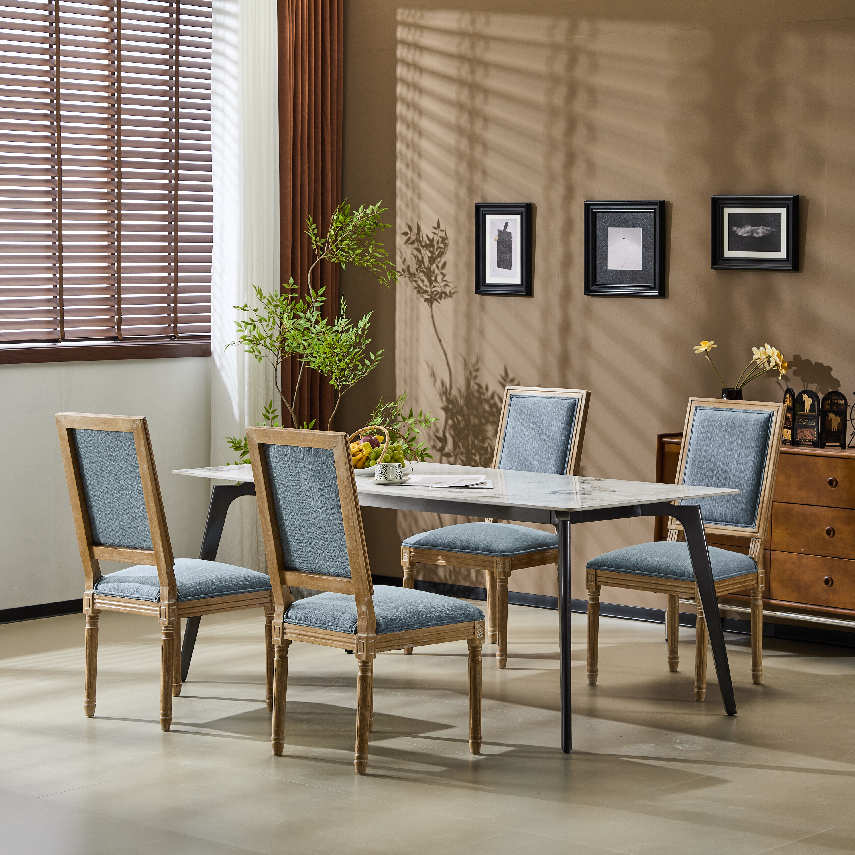 4 Chaises French Country canne dossier rustique