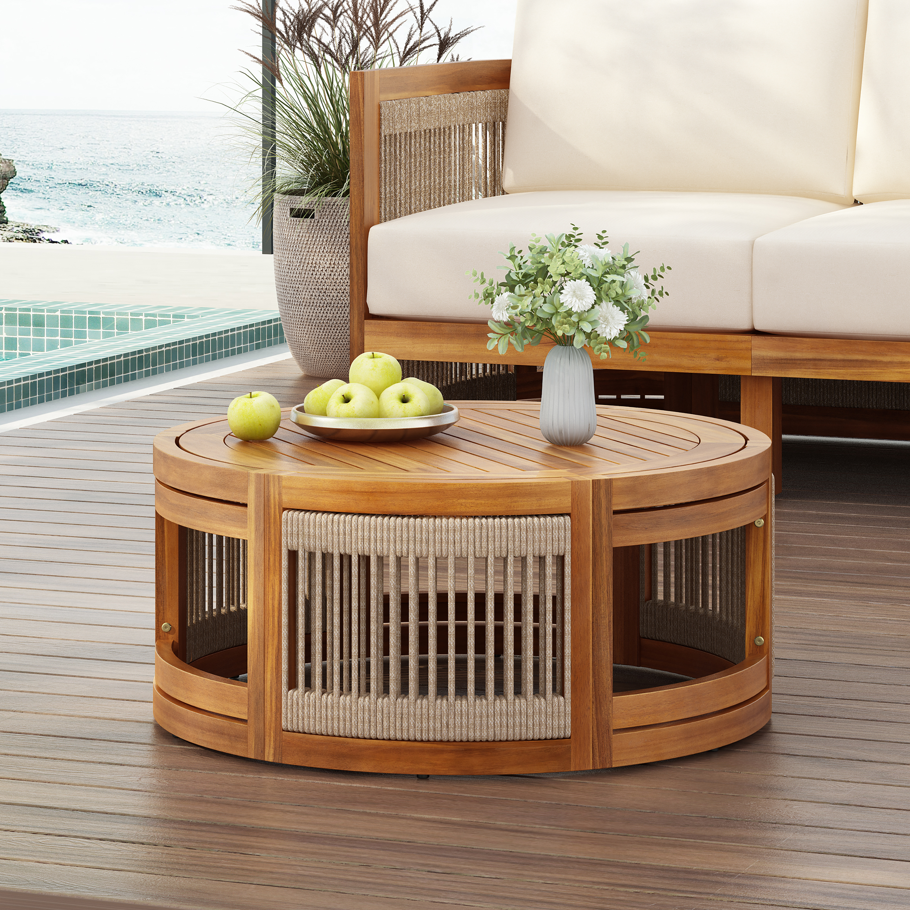 Table café acacia extérieur 27.95po