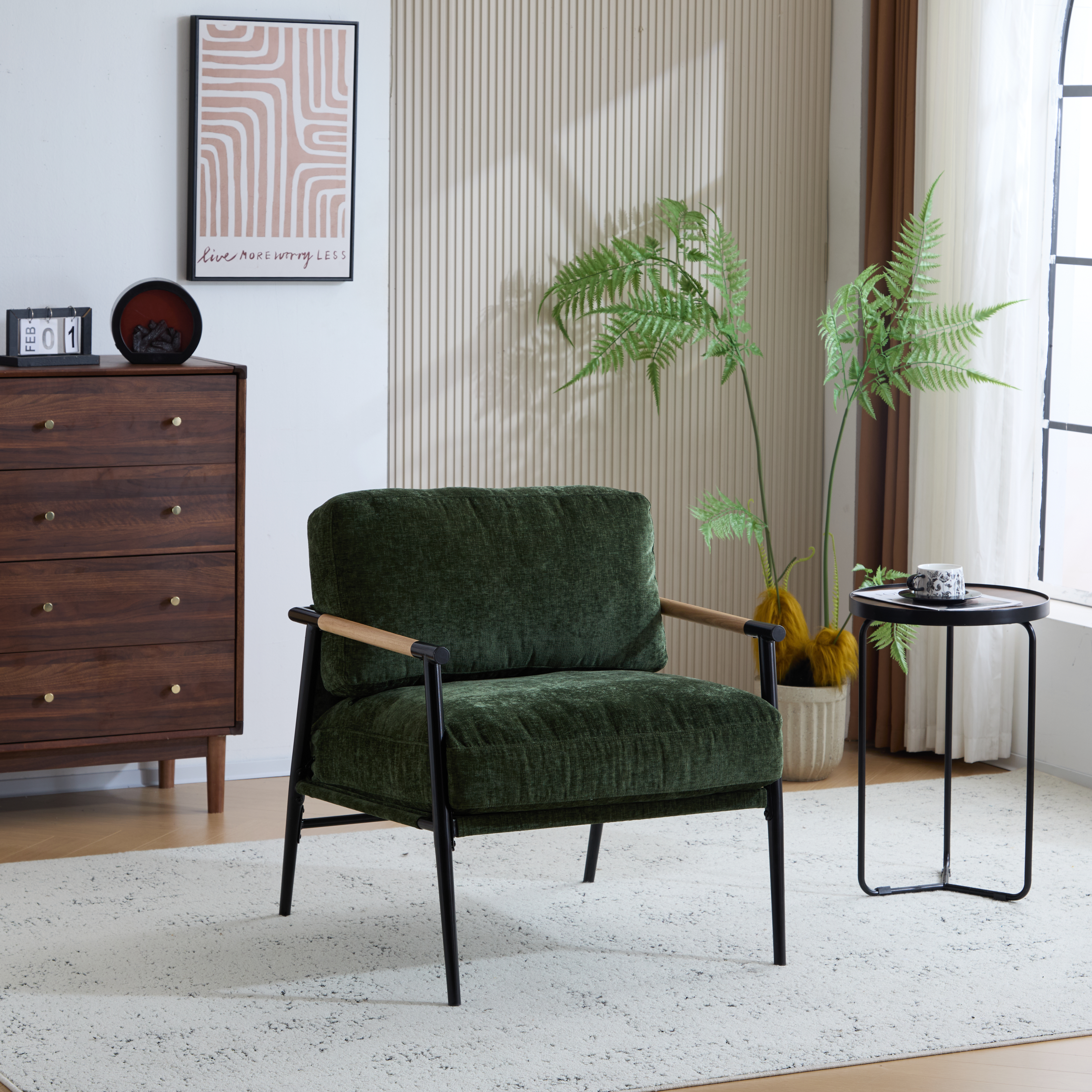 Fauteuil accent 27,56po coussin cadre métal